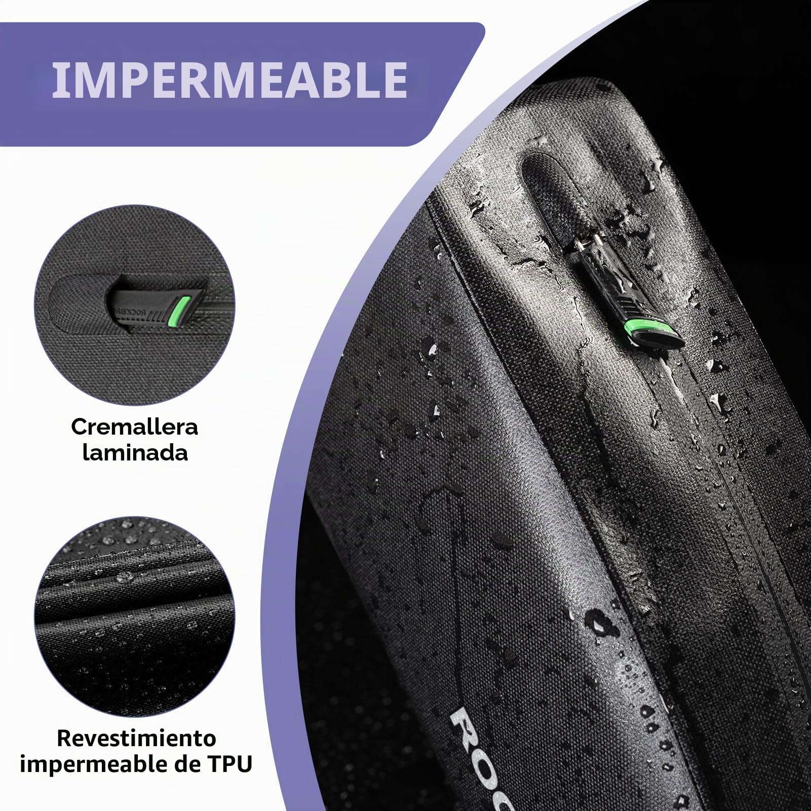 ROCKBROS Bolsa Cuadro Impermeable y 2 Piezas Timbre de Bicicleta Carretera