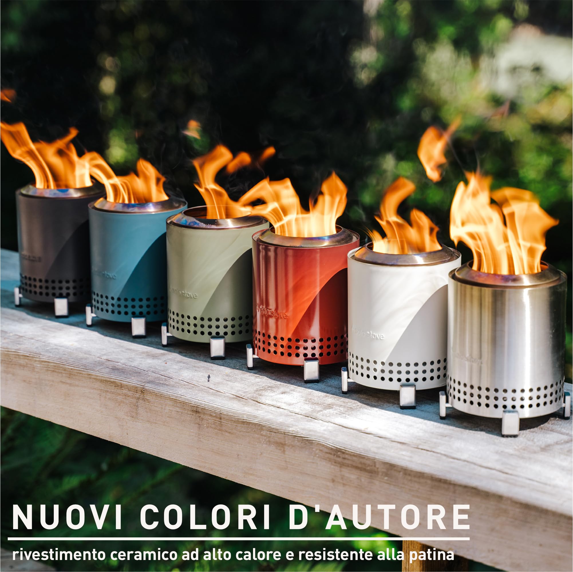 Solo Stove Mesa Braciere da tavolo da esterno | Mini camino portatile a bassa emissione di fumo, Alimentato a pellet o legna, acciaio inossidabile, con supporto, borsa, 17,5 x 13 cm, 635 g, Grigio