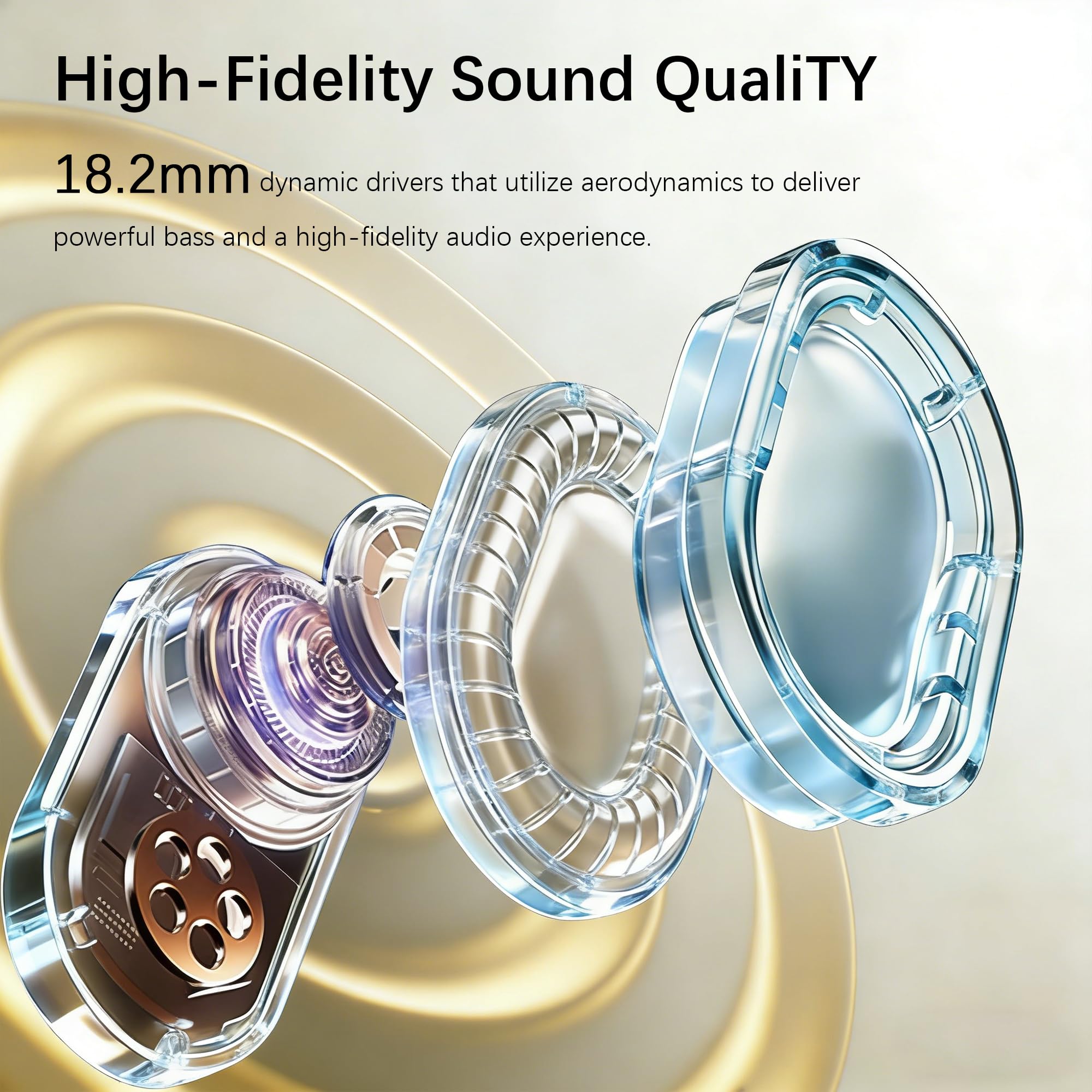 Open Ear Over Earbuds with Earhook Bluetooth 6.0 - Dettaglio