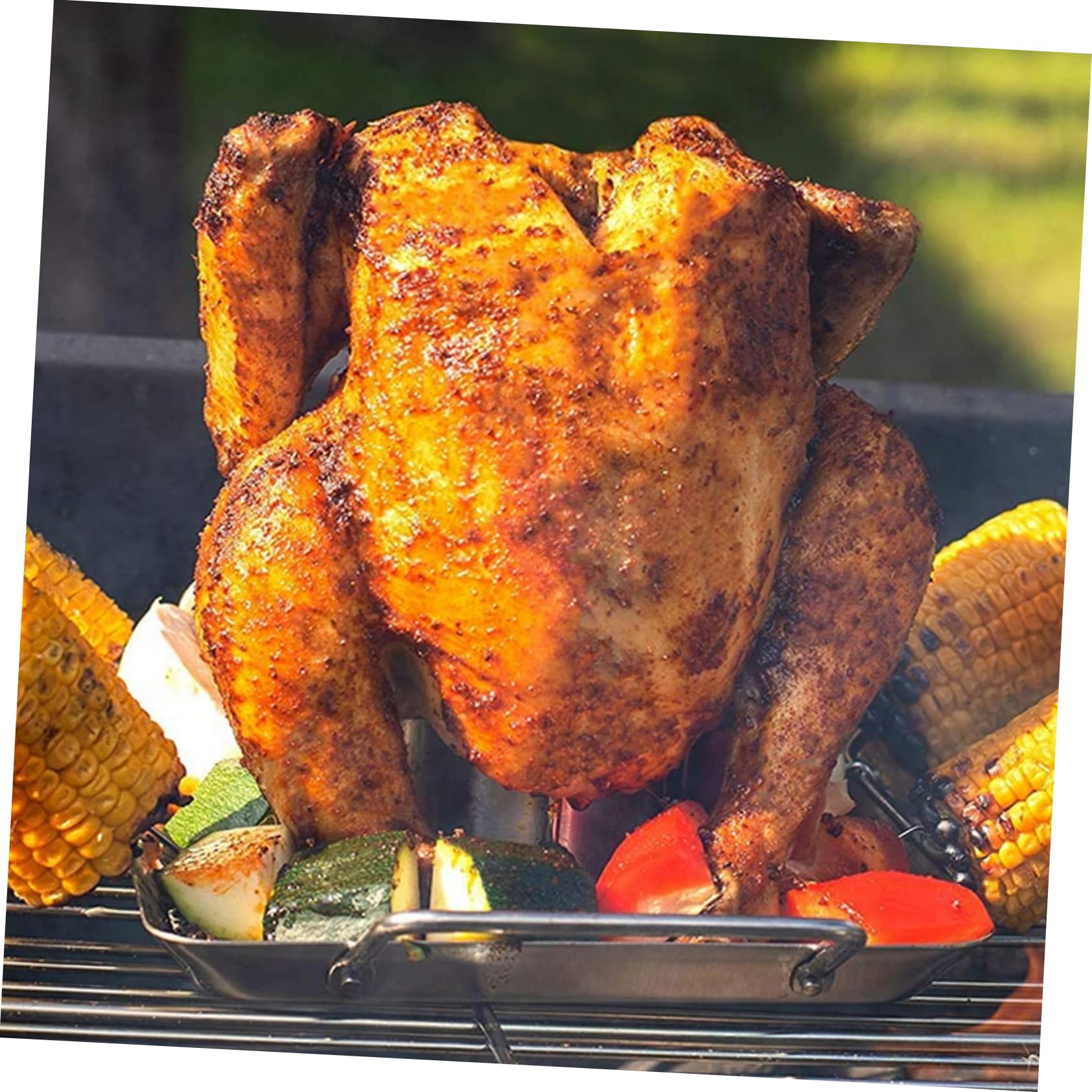 YARNOW Plato De Pollo Asado Soporte Antiadherente para Asar Pollo Parrilla Soporte Resistente para Parrilla Uso Barbacoas Al Aire