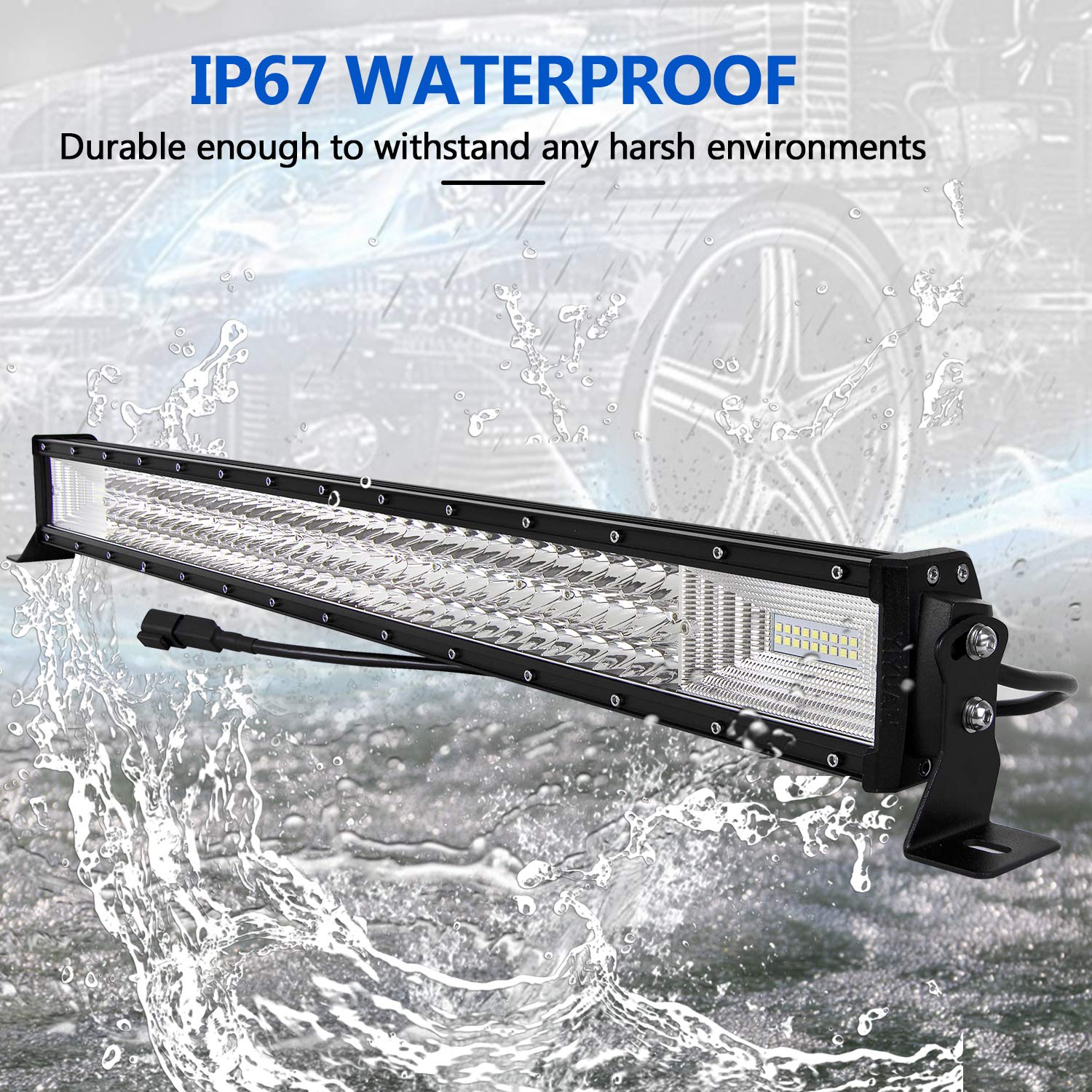 RIGIDON 45 Pollici 115c 612W Barra Led Fuoristrada, Tripla Fila Barra Luce Led Con 12V - Foto 8