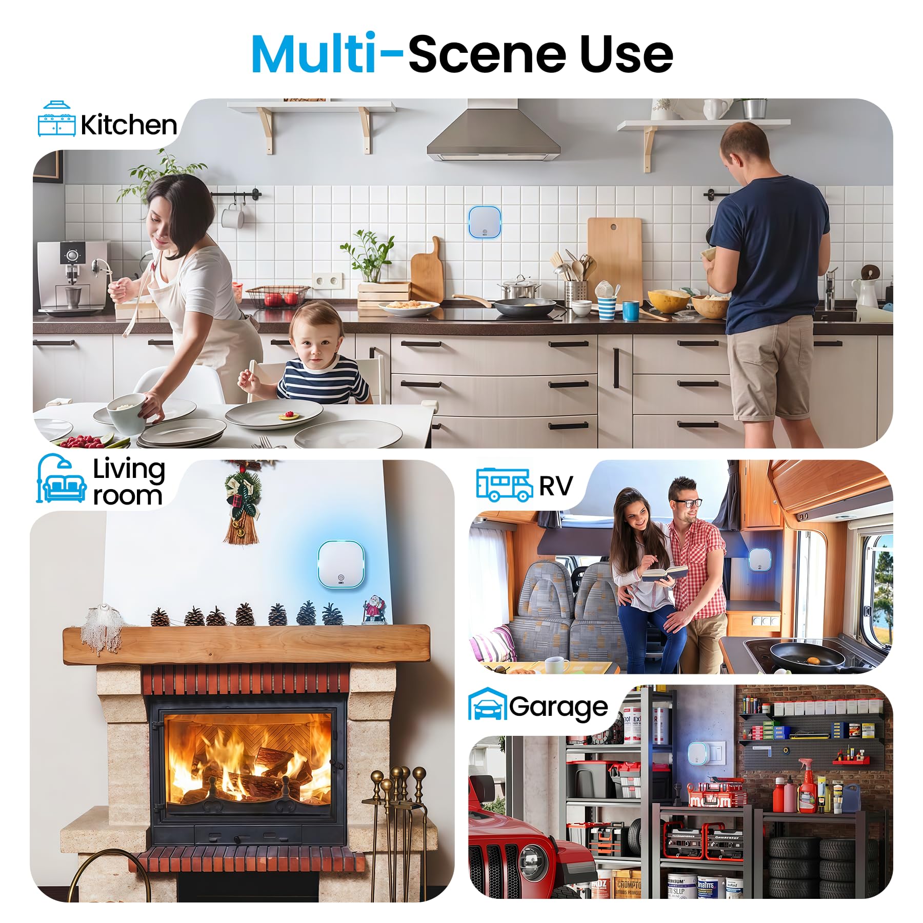 BoundlessBrothers Detector de Gas WiFi para Enchufe, Alarma de Gas Doméstica según EN 50194, Detector de Gas Plug-in con App Tuya Smart, WiFi 2,4 GHz, para Gas Natural, Metano, Propano, Butano