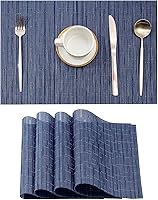 Vista 142 de Leetaltree - Manteles individuales, resistentes al calor, antideslizantes, para mesa de comedor, lavables, duraderos, tejido de PVC