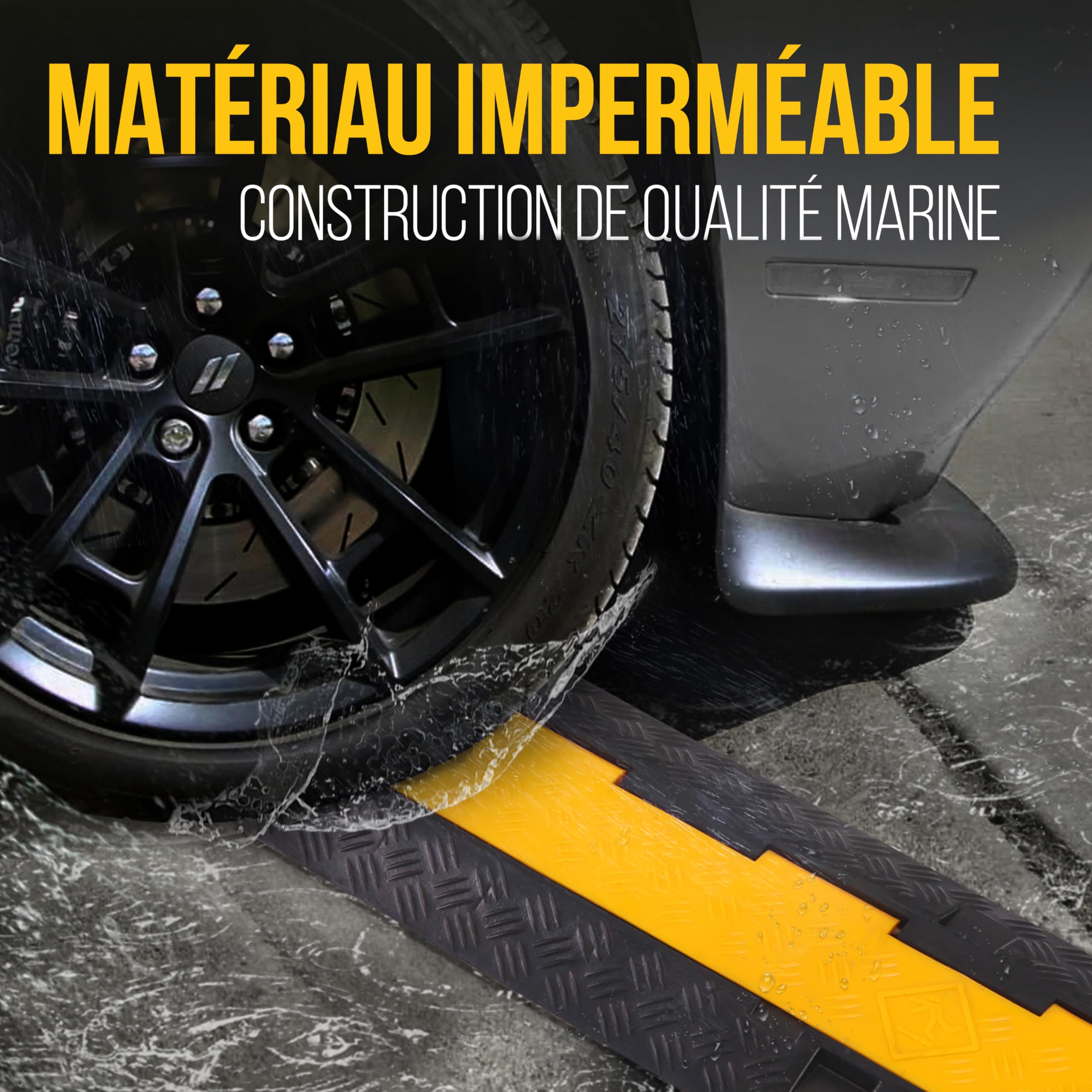 Pyle Protection de rampes pour câbles Durable - Protection pour tuyaux et câbles à Usage intensif avec Une capacité maximale de 2 000 lbs et Un Design à Canal de 2 Fentes avec Couverture Rabattable