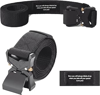 Fathers Day Personalized Belt for Men Custom Engraved Tactical Utility Belt Military Hiking Rigger for Husband