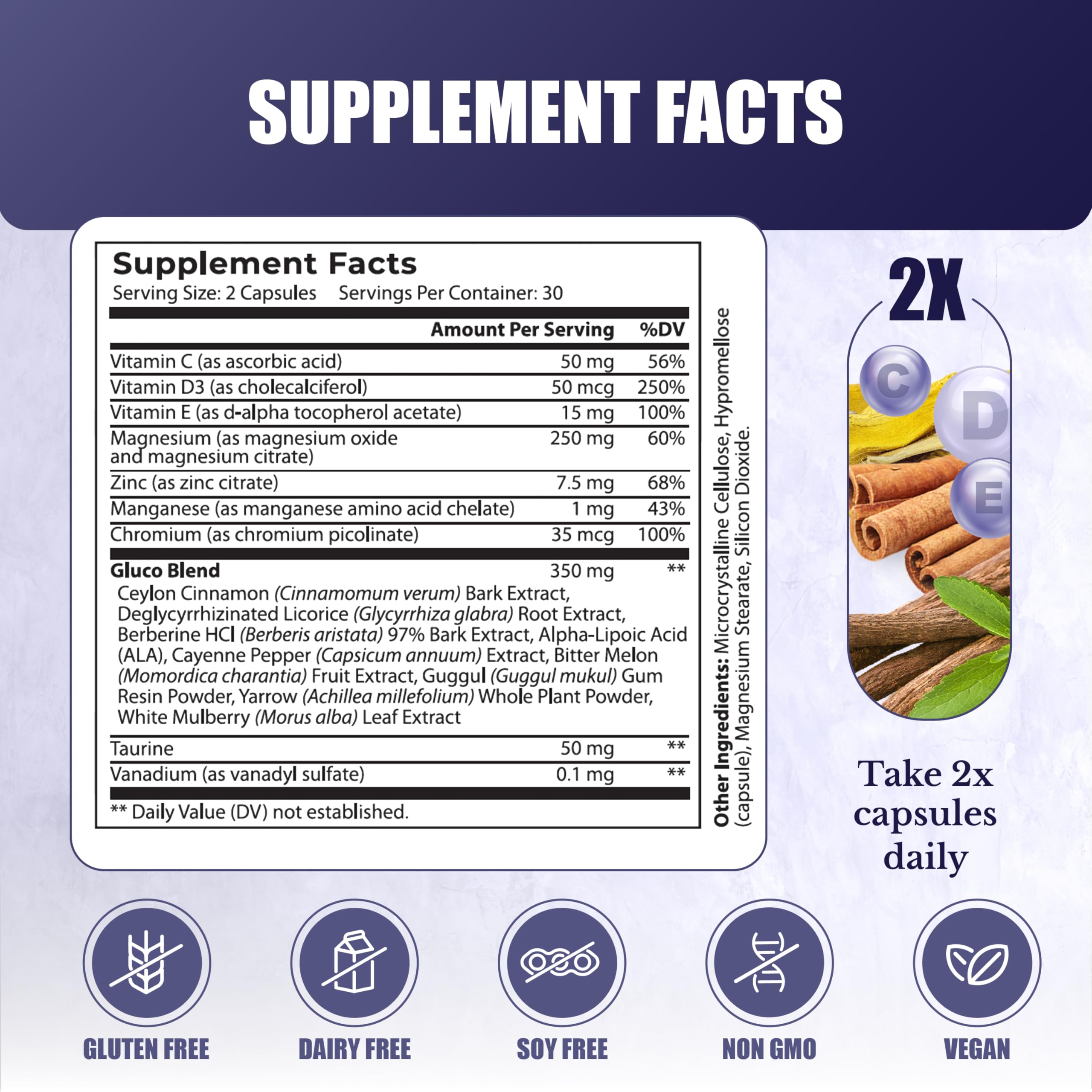 Gluco24 | Supplements with Berberine, Ceylon Cinnamon — Amazon image 2