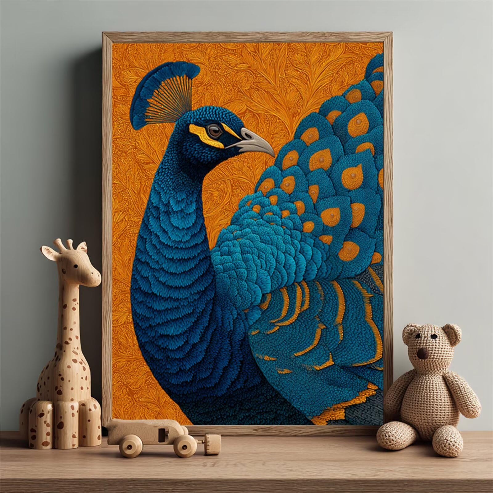 Malowanie według numerów dla dorosłych z ramą Peacock, malowanie zwierzętami według numerów, malowanie według numerów, zestawy pędzli i farby akrylowej, dekoracja, kreatywne hobby dla dorosłych, 100 x
