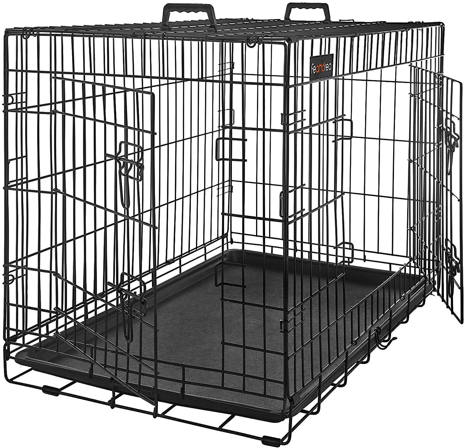 FEANDREA ペットケージ 107x70x77.5cm 室内外兼用 犬 猫 トレー付き 折り畳み式 持ち手付き 移動便利 PPD42H