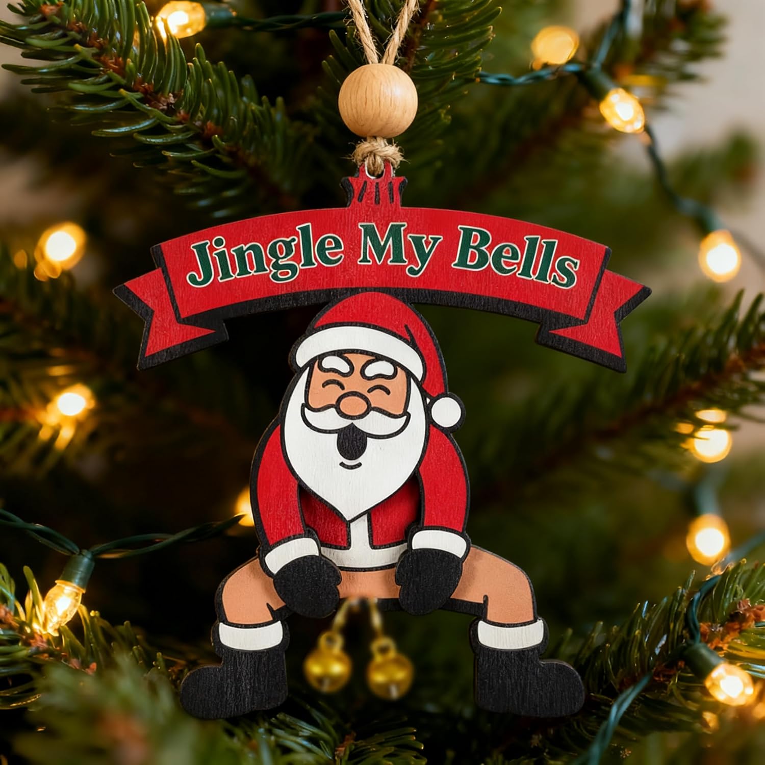 Funny Christmas Ornaments 2025 - White Elephant Gifts | Wooden Hanging Decor for Christmas Tree - Stocking Stuffers Xmas Party Decorations Supplies