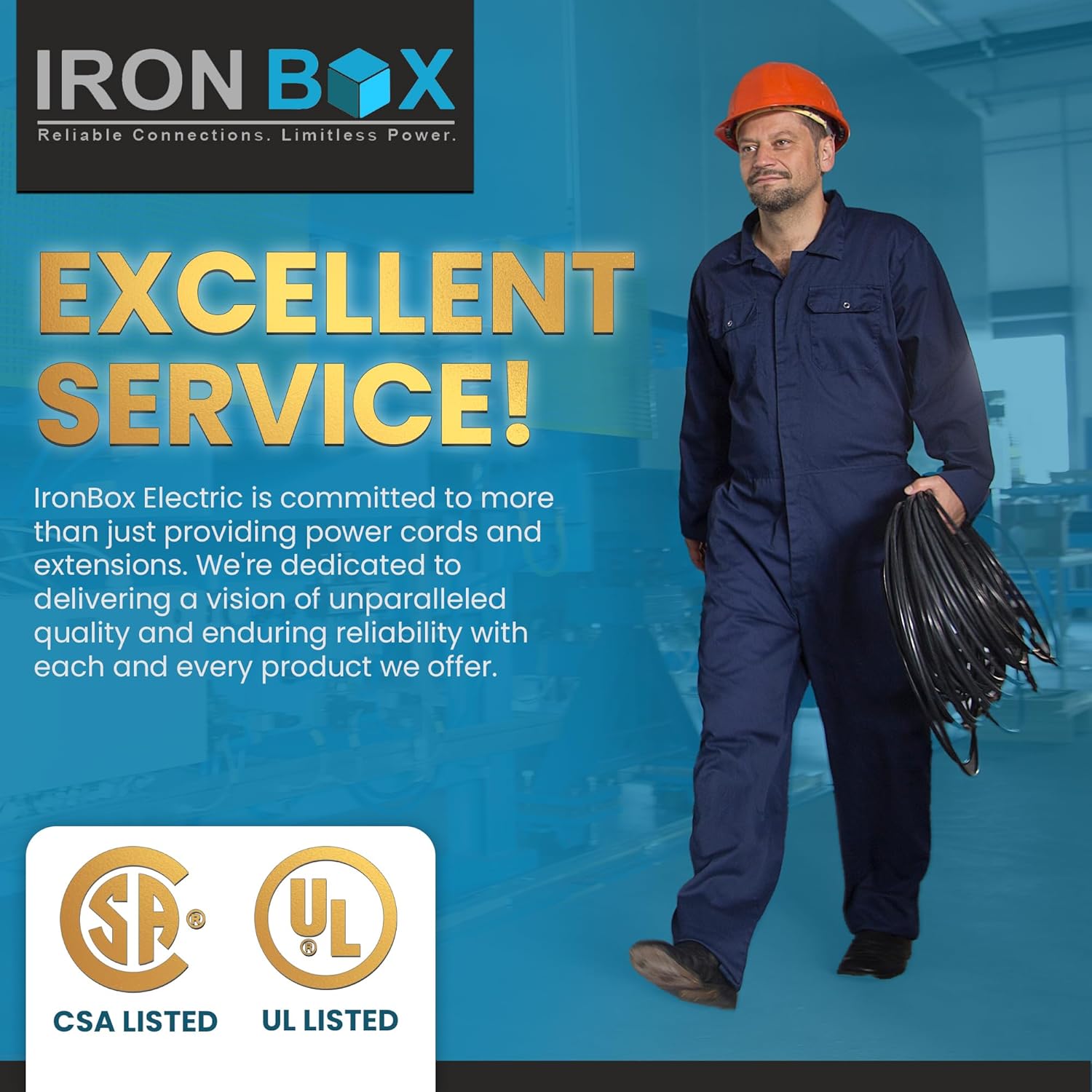 IronBox Electric - 6/4 SOOW Bulk Cable - 6 Gauge 4 Conductor - Rated for 600V, 50A - Water & Oil Resistant Cable for Industrial & Residential Use - Ideal for Generators,Circuits,Data Centers(35 Foot)