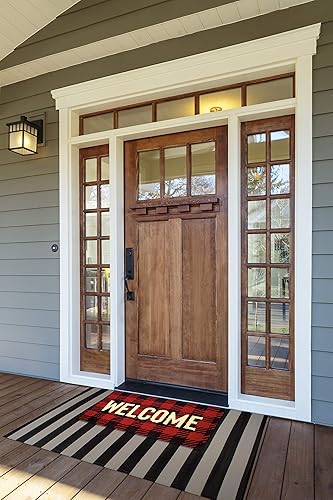 Miniatura 6 de DI! tapete de entrada de fibra de coco natural. Welcome, 18 x 30 pulgadas.