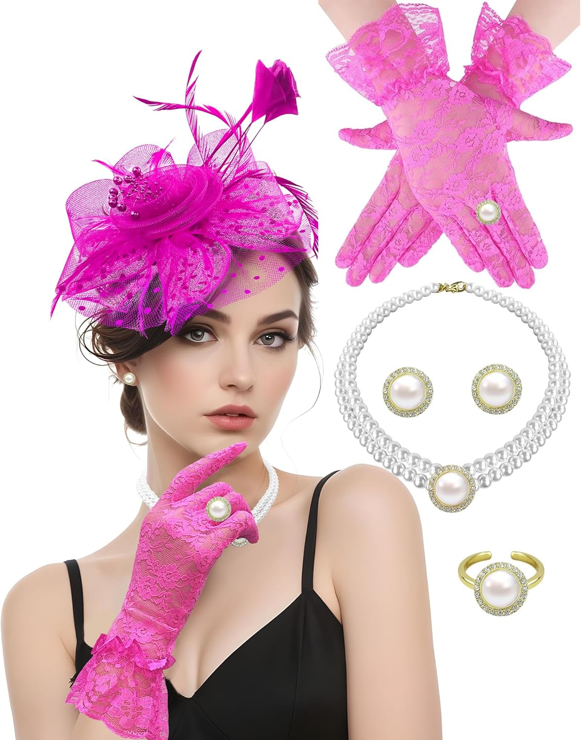 Fascinators Hat for Women Tea Party Hat Headband Flower Mesh Ribbons Feathers Clip Tea Party Headwear