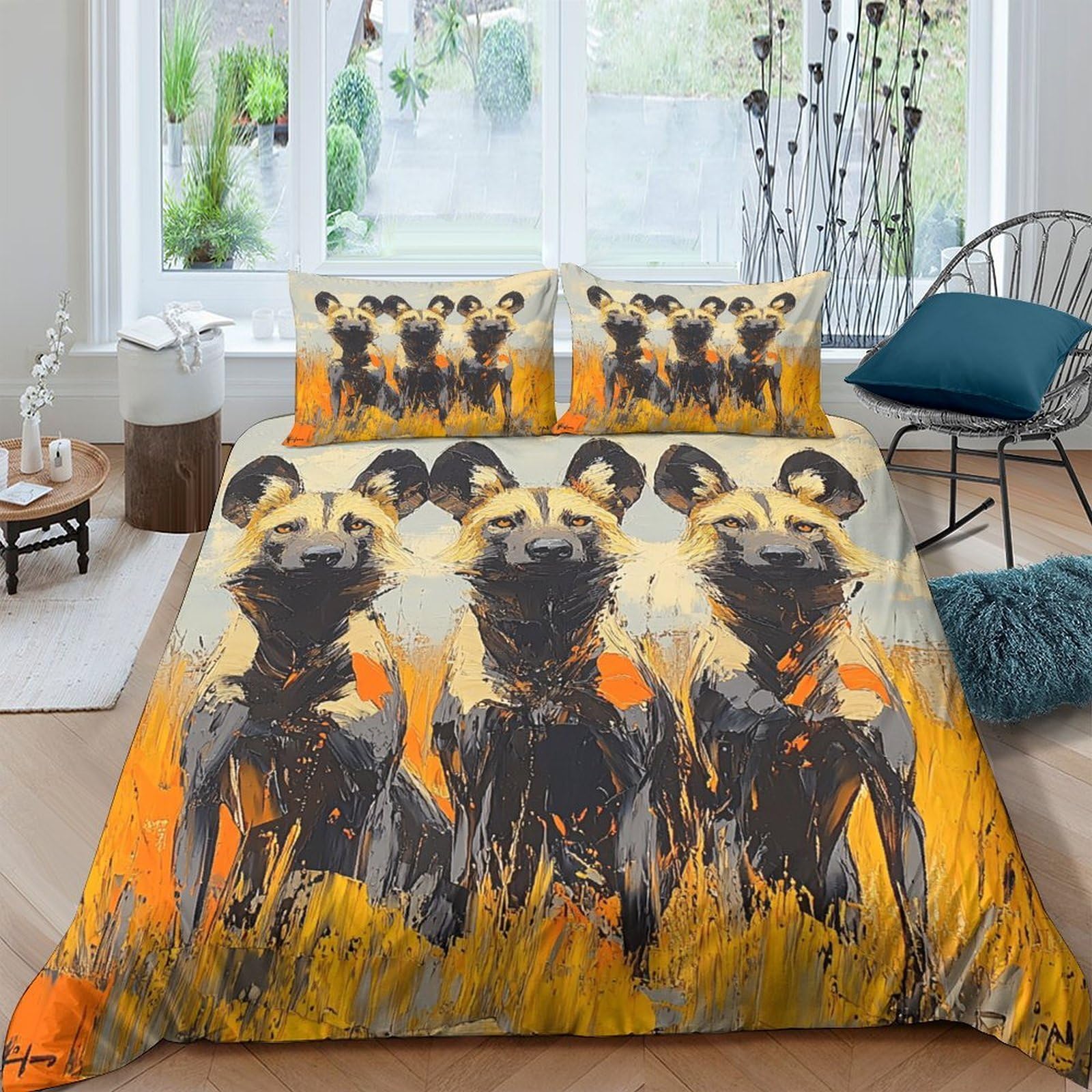 Ctjqhvkz Style-1 3D Printed African Tribal Art Fitted Sheet Microfiber Orange Black Bed Cover For Bedroom Guest Room Decor Single（135X200cm）