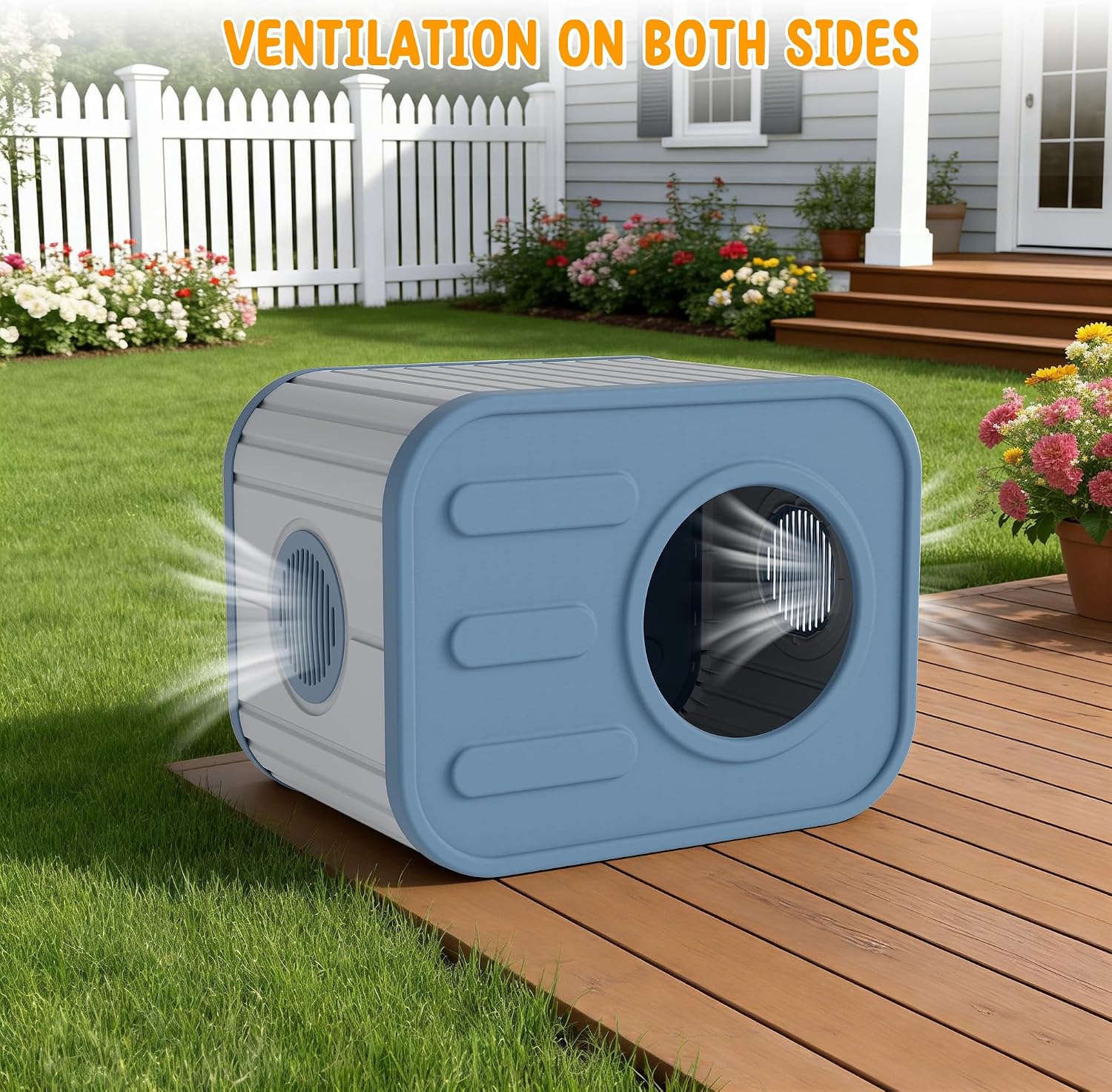 Feral Cat House for Outdoor Indoor Cats, Feral Outdoor Cat House Weatherproof, Sturdy Resin Outside Cat Shelter for Patio,Garden