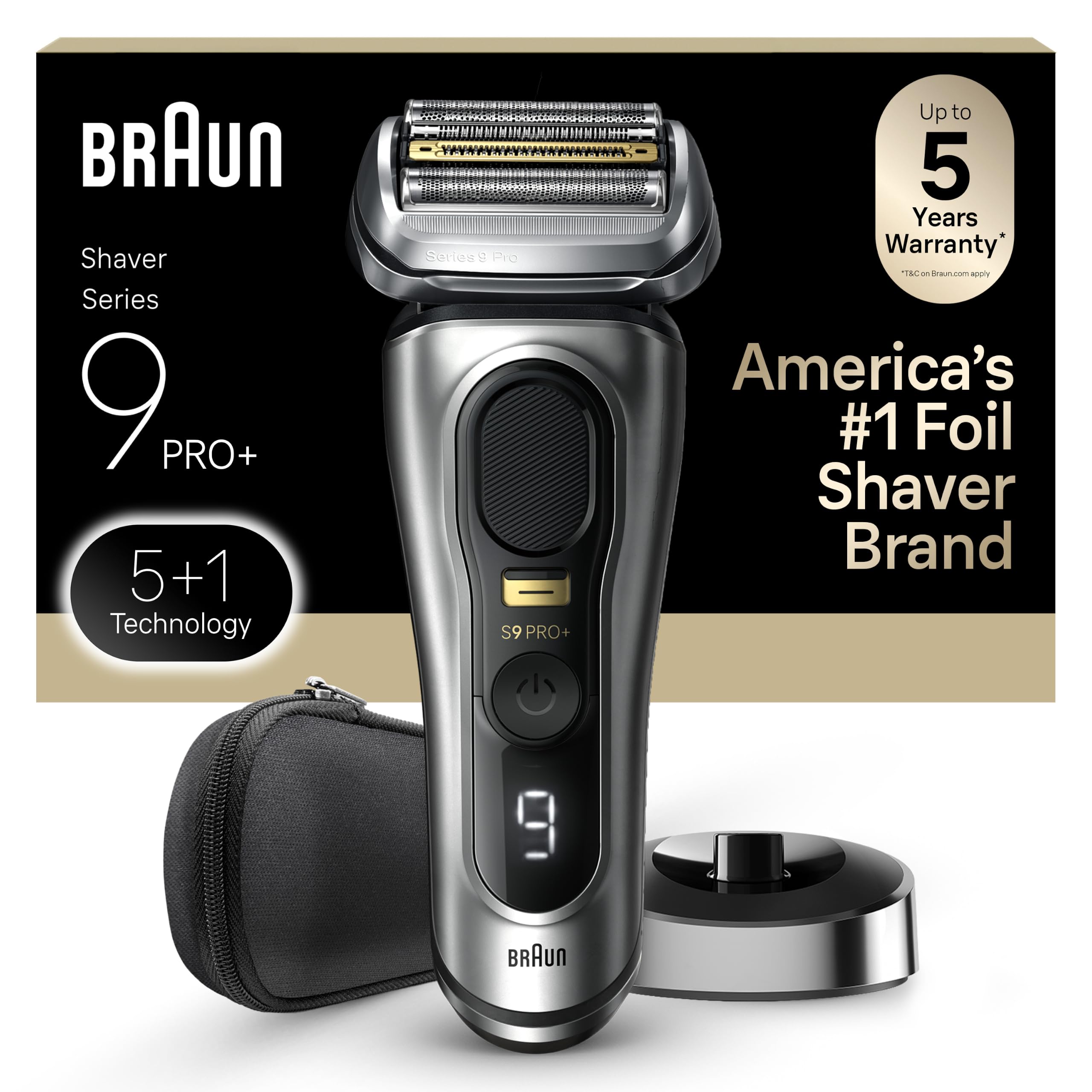 Photo 1 of Braun Series 9 PRO+ Electric Razor for Men, 5 Pro Shave Elements & Precision Long Hair Trimmer, 6in1 SmartCare Center, Wet & Dry Electric Shaver for Smooth Skin with 60min Battery Runtime, 9517s