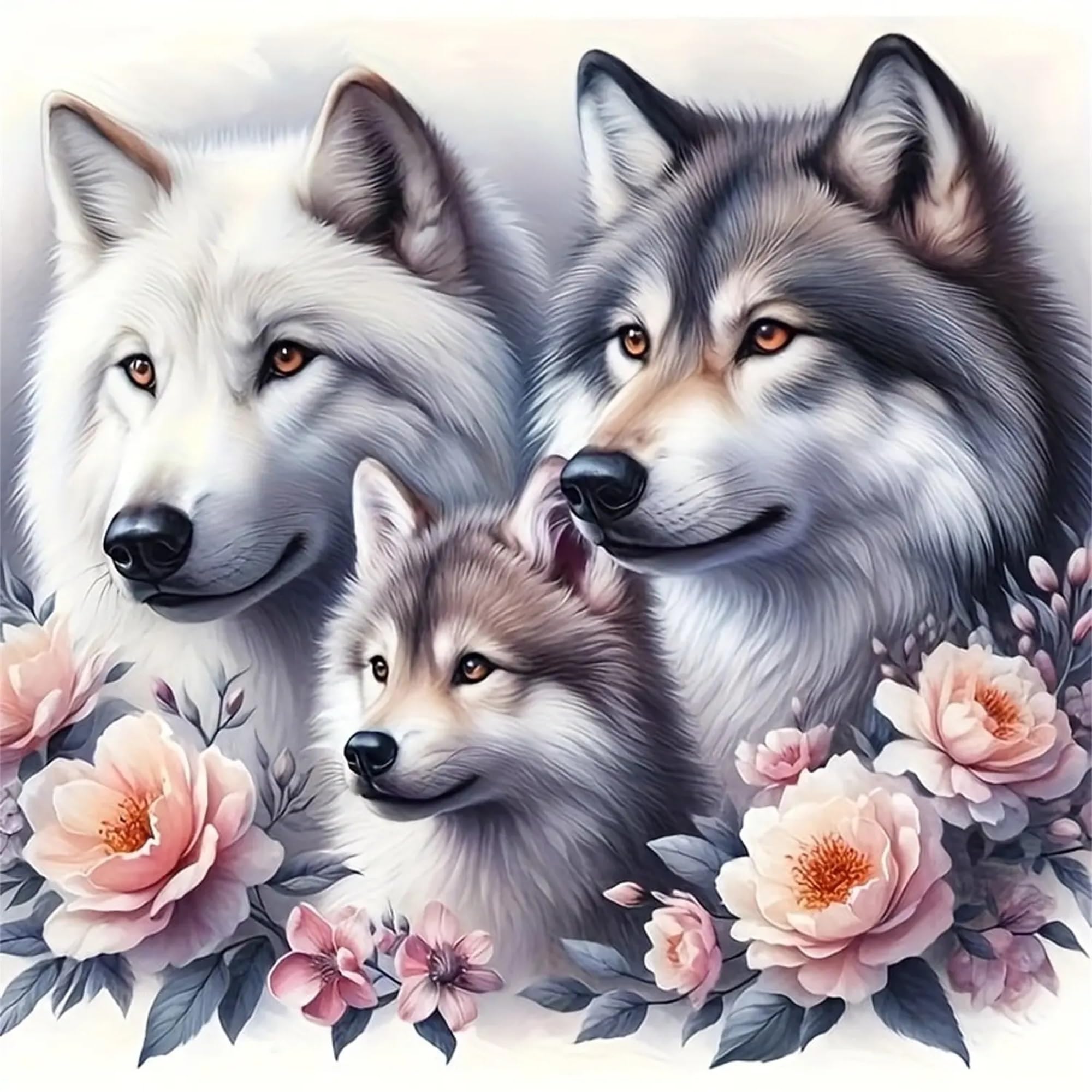 SDAFUS.. Diamond Painting Kit for Adults,5D Diamond Art Kits for Beginner,Gem Art,Crystal Kits Round Drill for Home Wall Decor Gifts,Women,Men (Wolf)