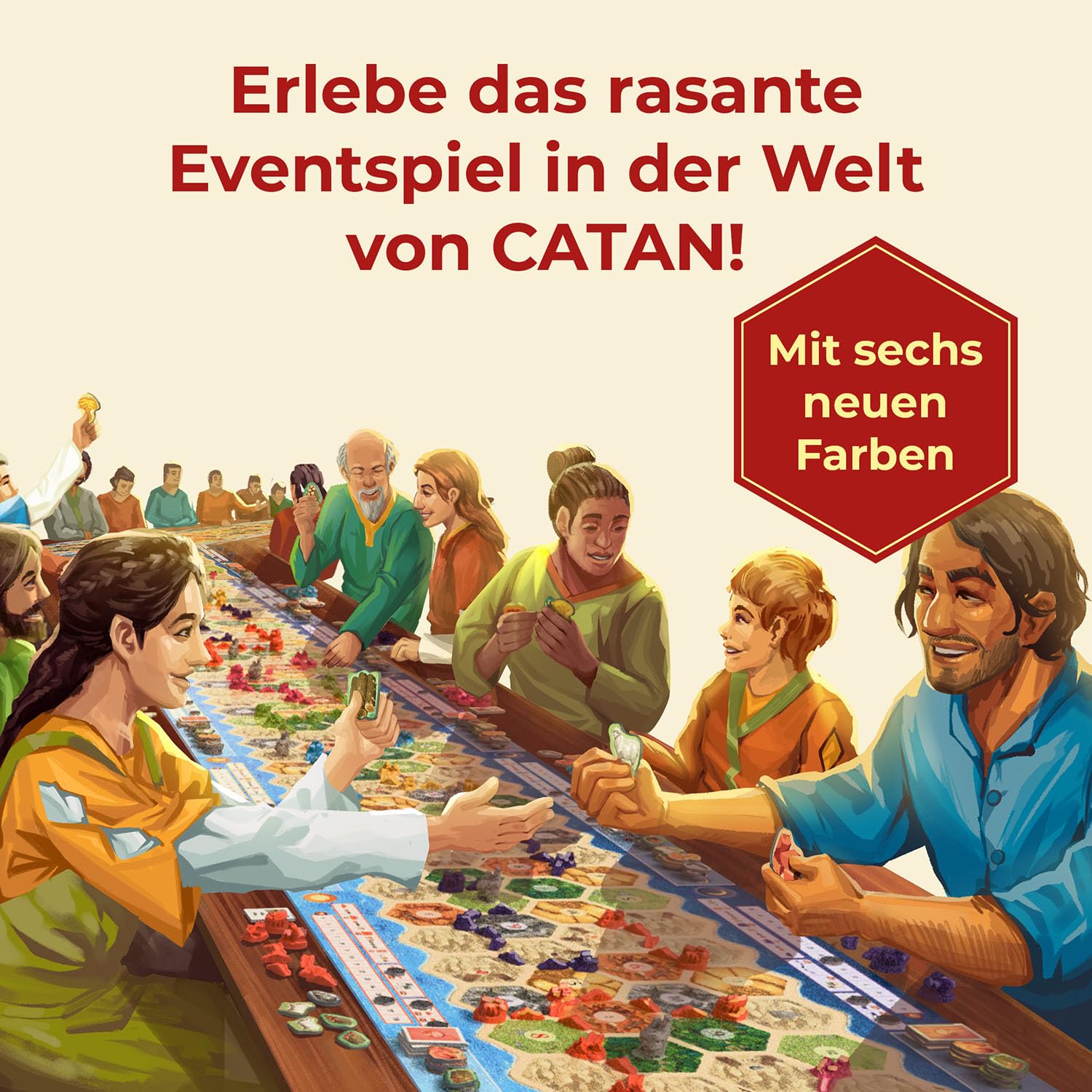 Kosmos 683290 Catan Connect, Catan Big Game für 4-6 Personen, mit Mehreren Connect-Spielen für beliebig große Spielrunden, EIN eigenständiges Spiel aus der Catan-Welt
