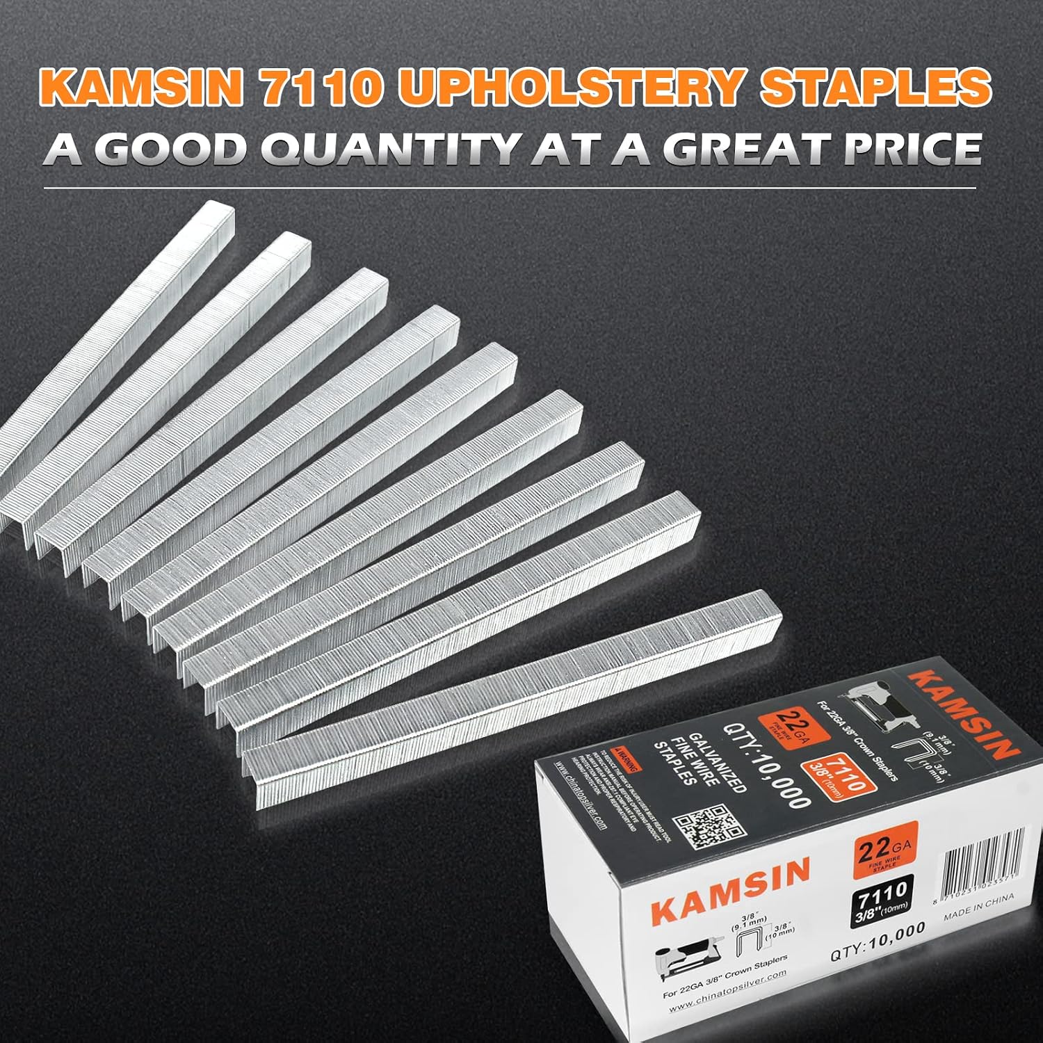 7110 71 Series 22 Gauge Galvanized Upholstery Staples 10,000 Per Box