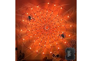 96 LED Light Up Spider Web Halloween Decorations