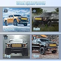 Vista 7 de Nilight 2 tiras de luces estroboscópicas de rejilla de camión de 24 pulgadas, 384 luces LED de emergencia, color ámbar, flexible, intermitente