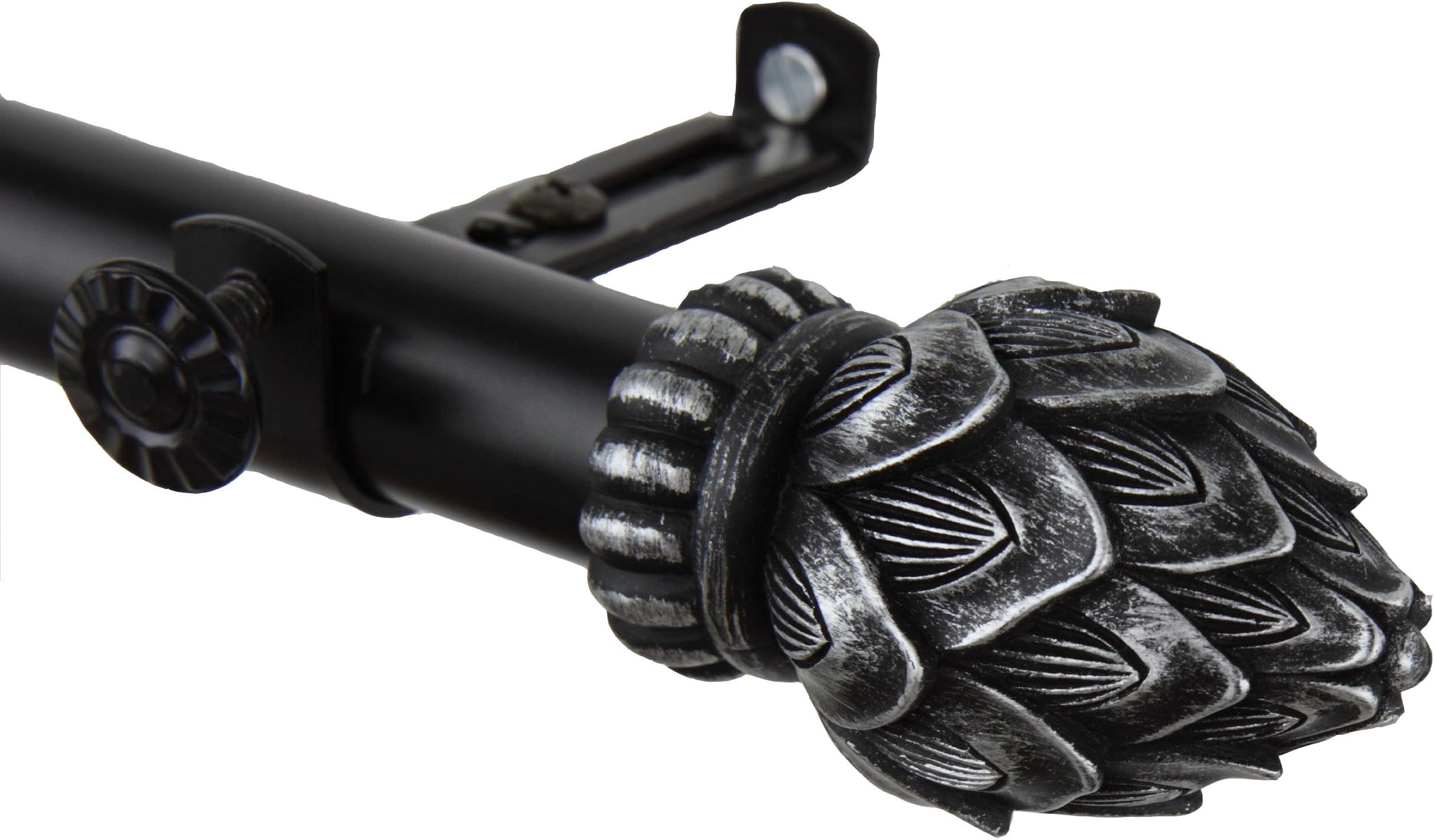 Rod Desyne Bud Curtain Rod, 48 by 84-Inch, Black