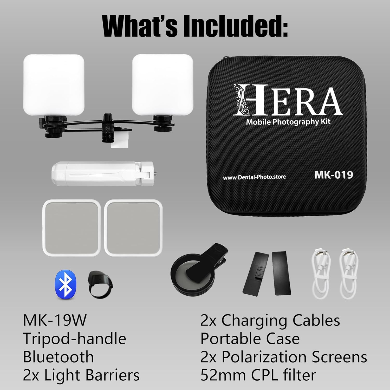 MK-19W Dental Photo and Video Light for Smartphones. Oral Photography Flash Light for Dentists