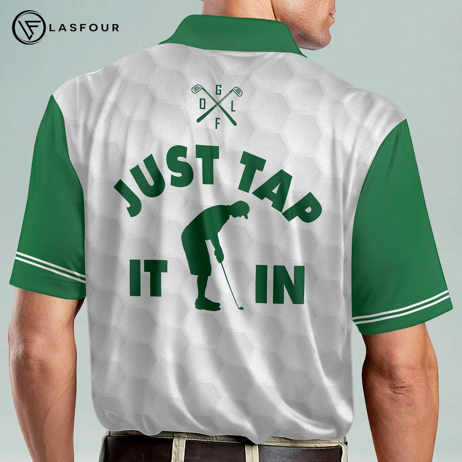 LASFOUR Personalized Funny Golf Shirts, Crazy Golf Polo Shirts for Men, Dry Fit Sport Polos