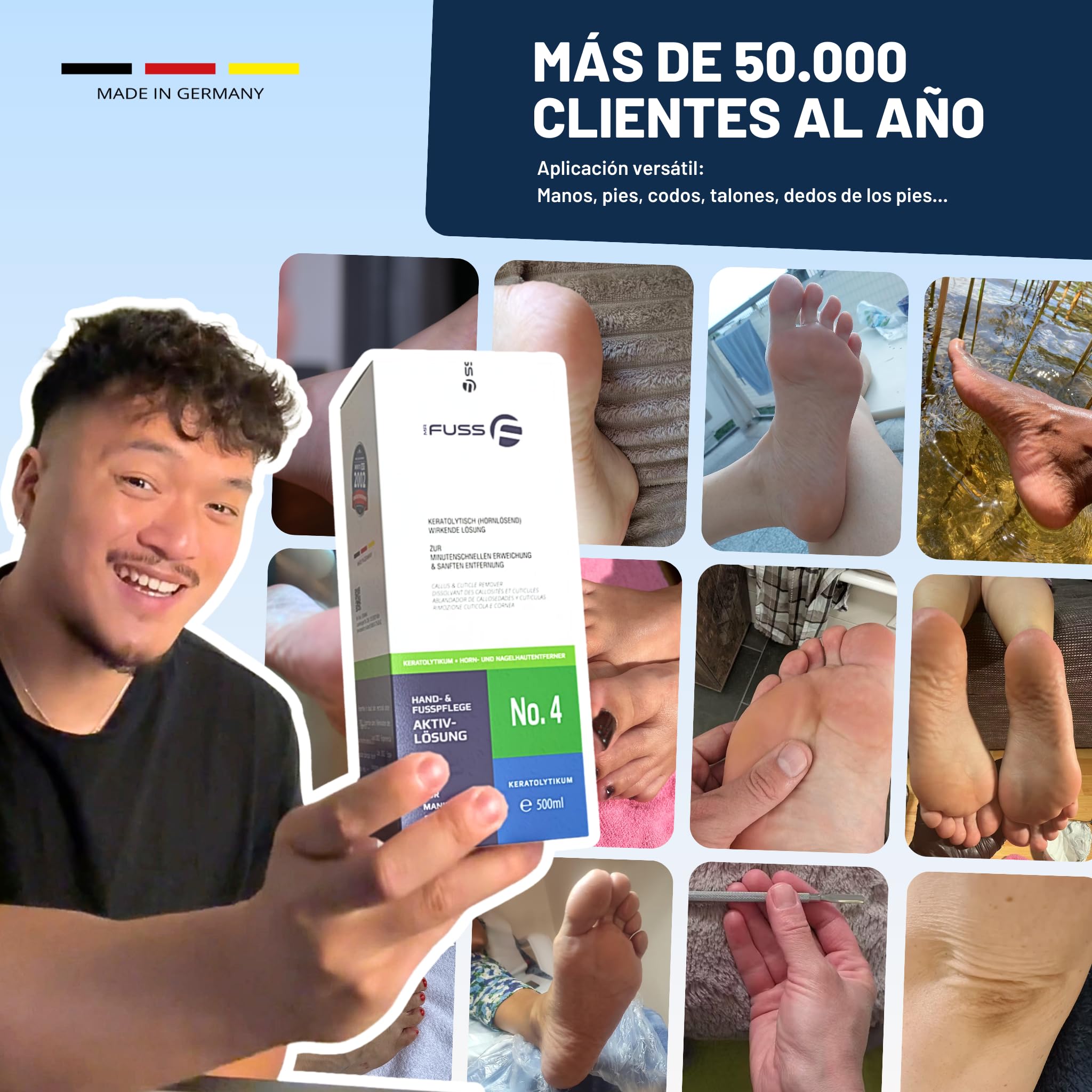 Mr. Fuss Solución activa para callos en los pies, número 4, 500 ml