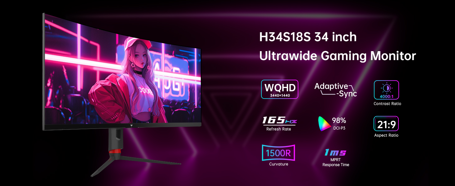 Amazon.com: KTC 34 KTC 34インチ WQHD 165Hz H34S18S -値下げ不可