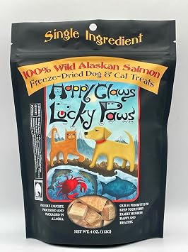 Freeze-Dried Wild Alaskan Salmon Treats for Dogs and Cats 4.0 oz Made in Alaska