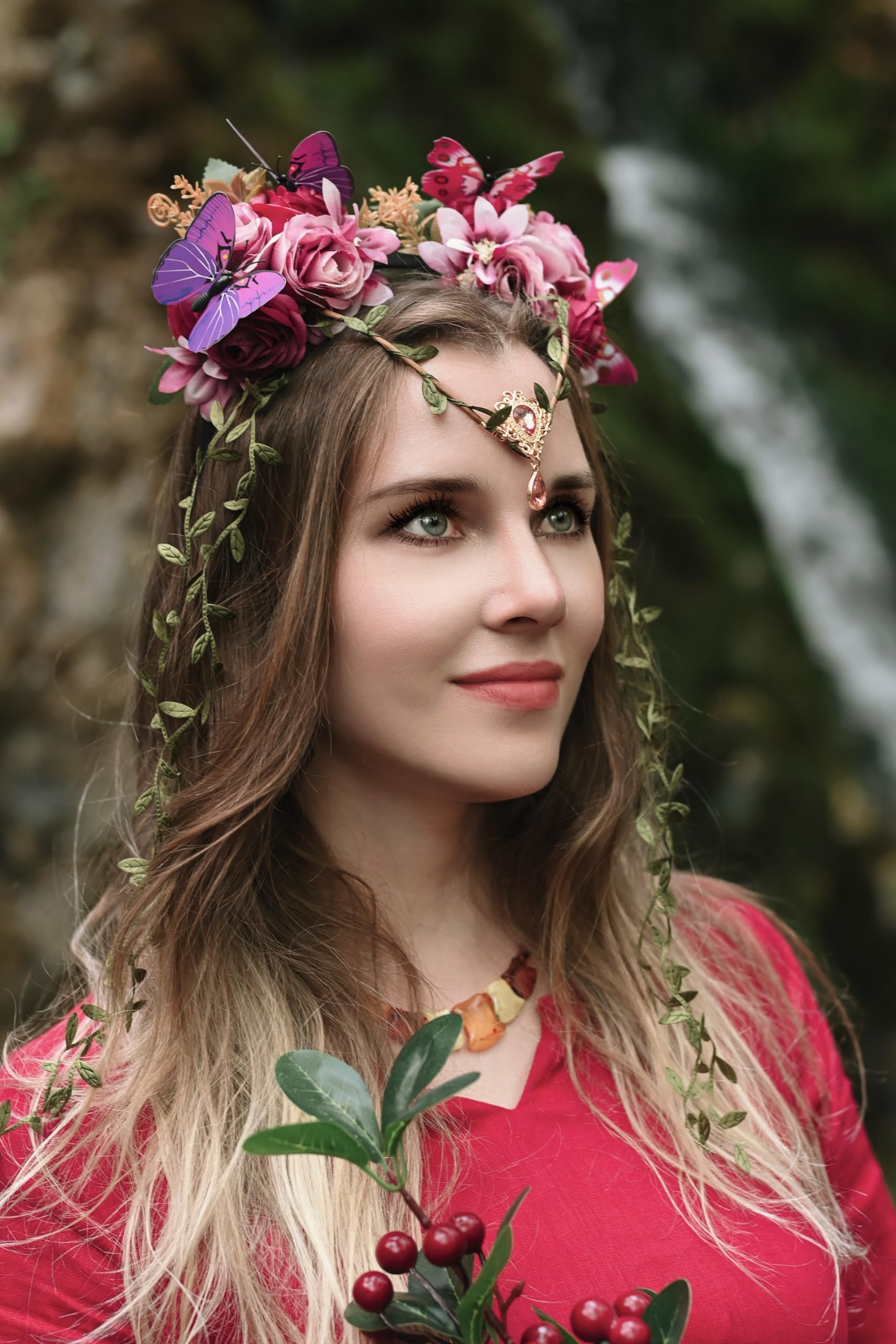 Amazon.com : MOSTORY Purple Fairy Flower Crown - Elf 