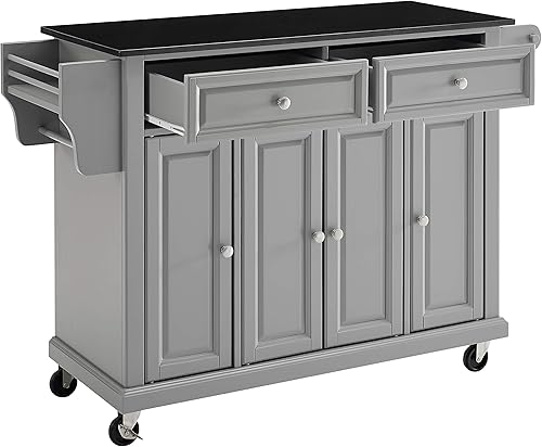 Vista 99 de Crosley Furniture isla de cocina con ruedas, Madera, Blanco