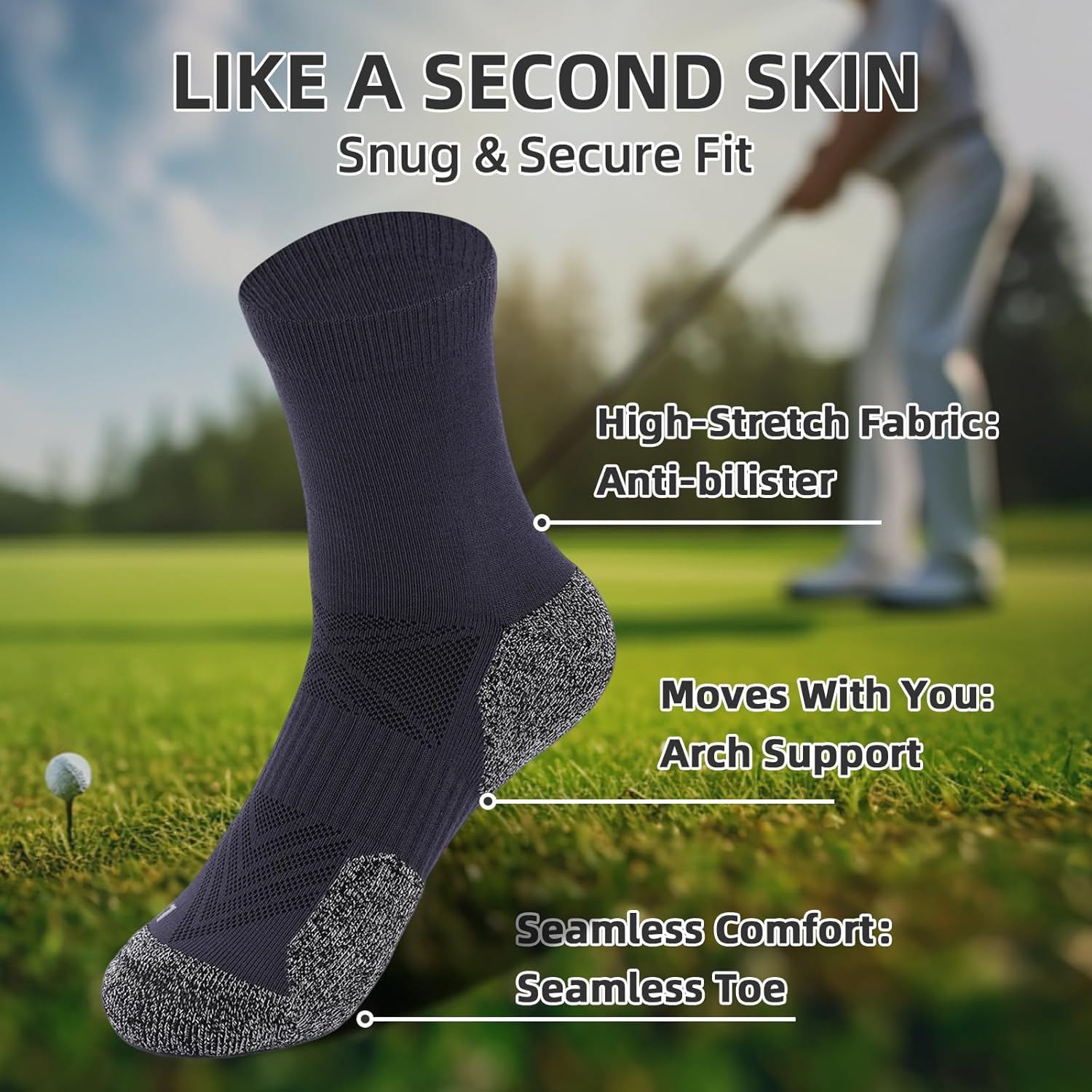 Kodal Copper Compression Socks for Men Women Moisture-Wicking Odor Control Athletic Socks with Arch Support Cushion - Image 5