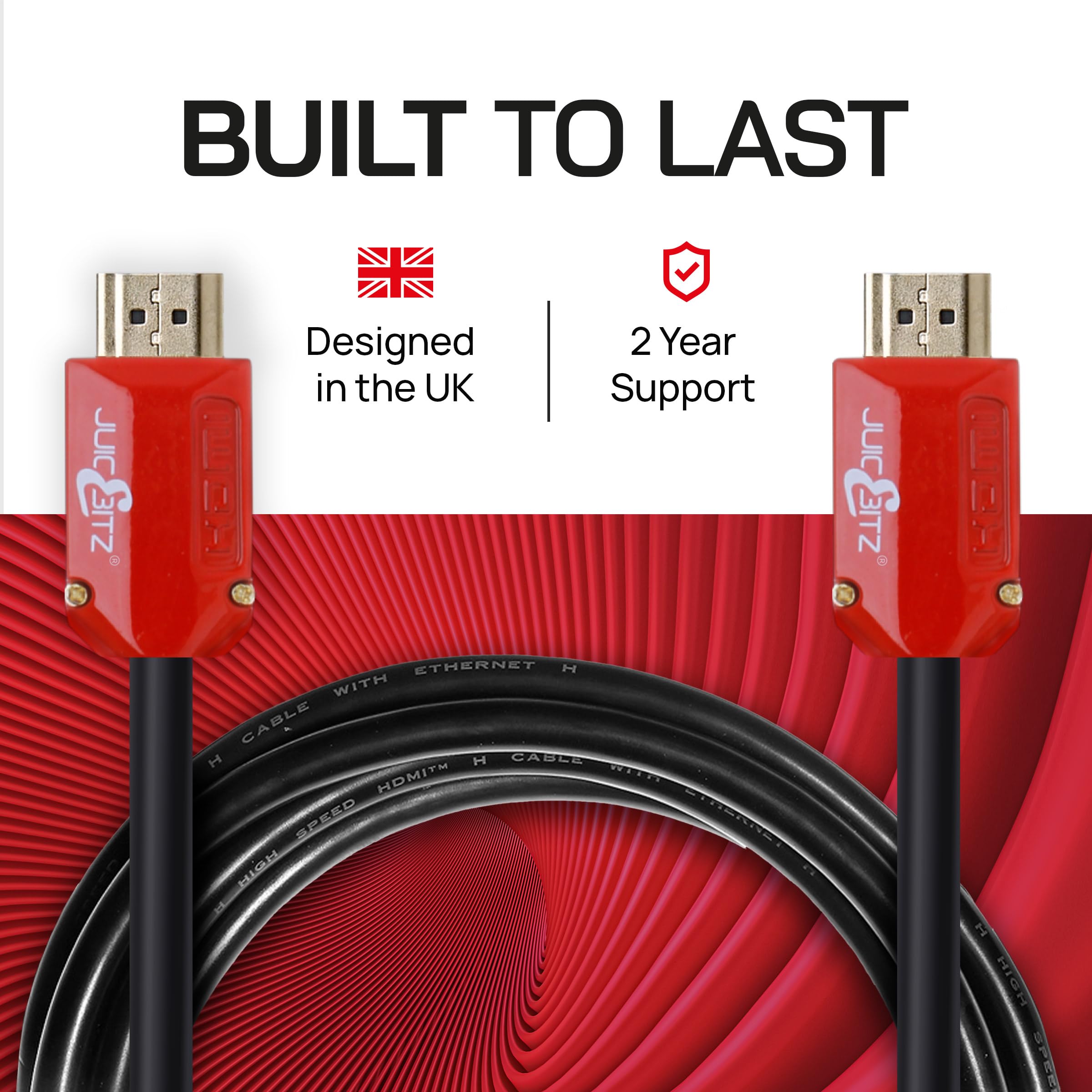 JuicEBitz 4K HDMI Cable 2M, Ultra High Speed HDMI 4k 18Gbps. 2.0 - View #2