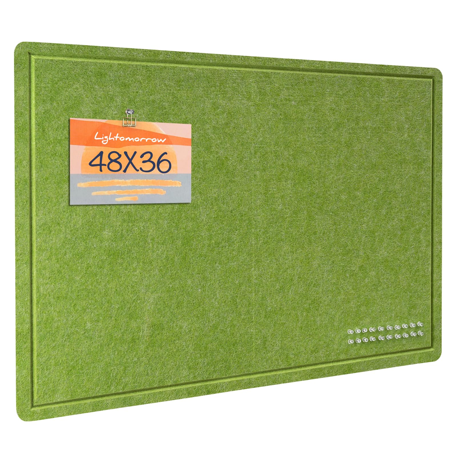 Large Bulletin Board - 48 x 36 Inches, Decorative Felt Pin Board for Wall - 4' x 3' Foldable Photo Display Board with Self-Adhesive Tape, includes 20 Push Pins - Foliage Green โ image 1