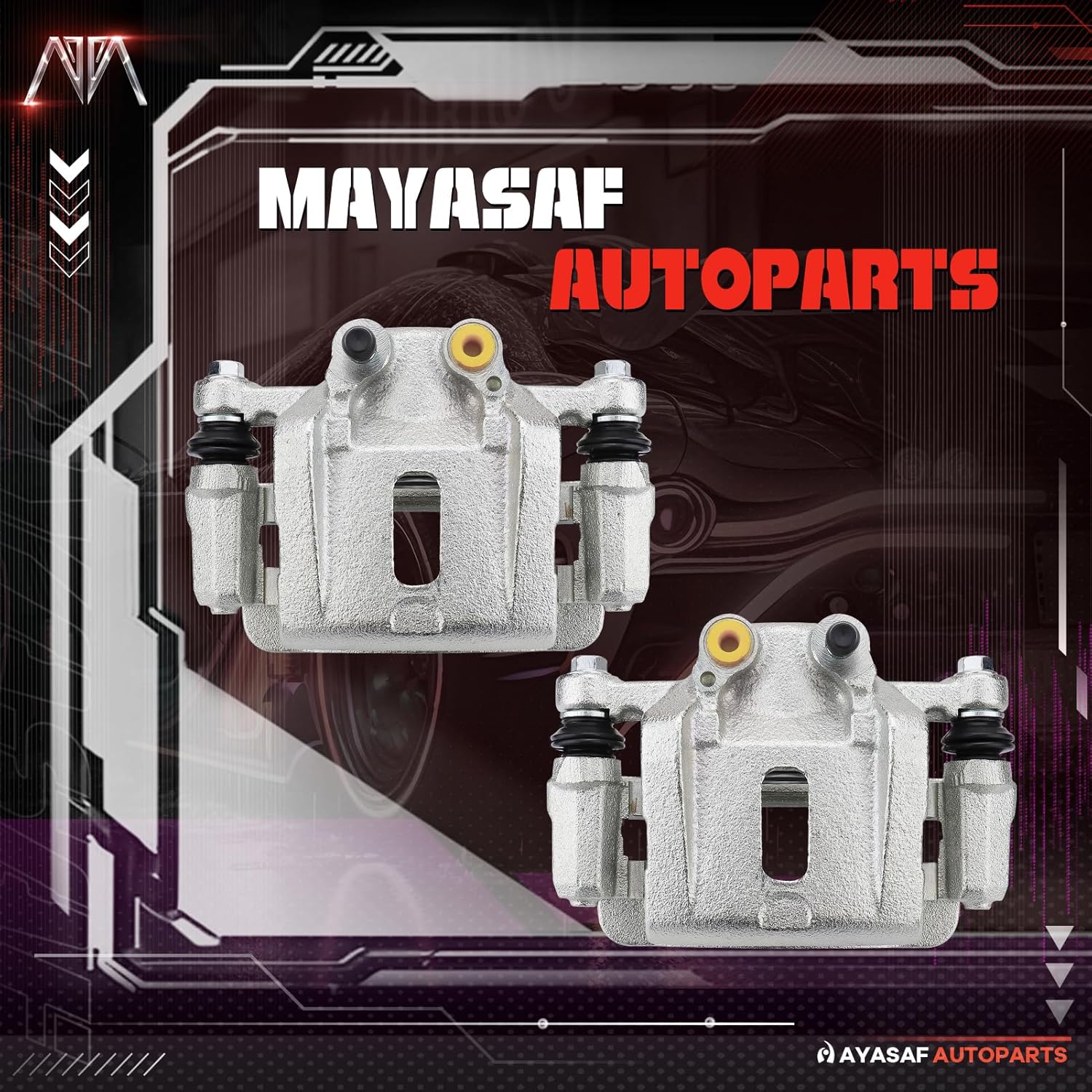MAYASAF 19B3342+19B3343 Rear Disc Brake Caliper Right+Left Caliper w/o Pads for Hyundai 2007 2008 2009 2010 2011 2012 Veracruz