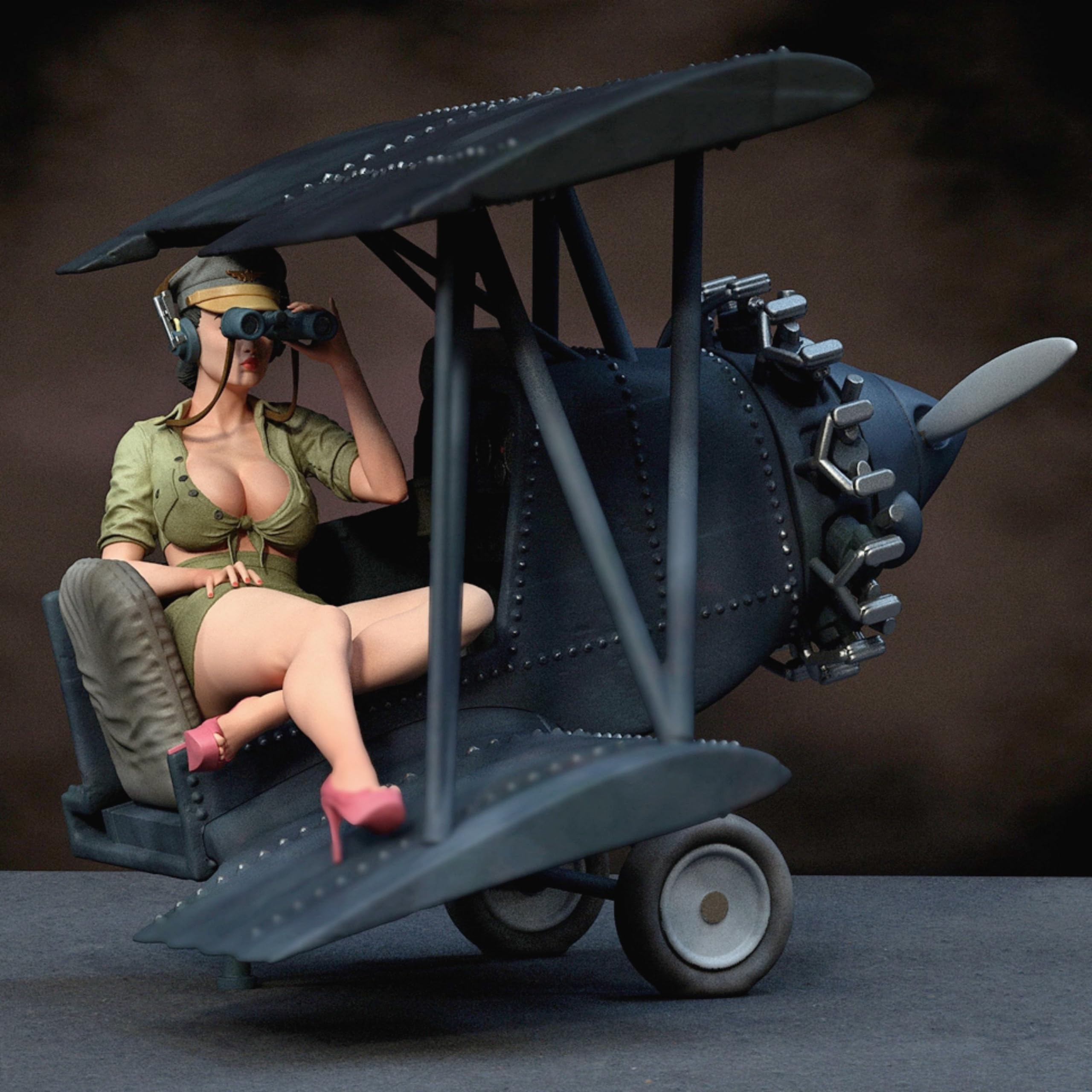 1/35 (con Base) Kit de Modelo de Resina de Soldado Femenina de la Segunda Guerra Mundial sin Pintar y sin ensamblar //d1v0J6