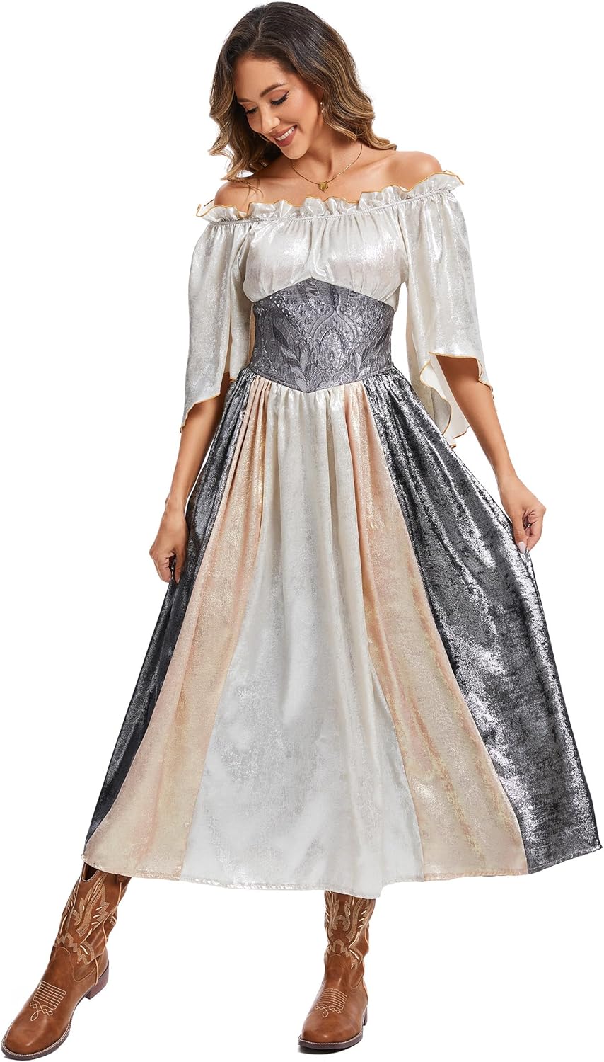 Renaissance Costume Women Medieval Chemise Princess Dress Victorian Fairy Halloween Costume - Image 3