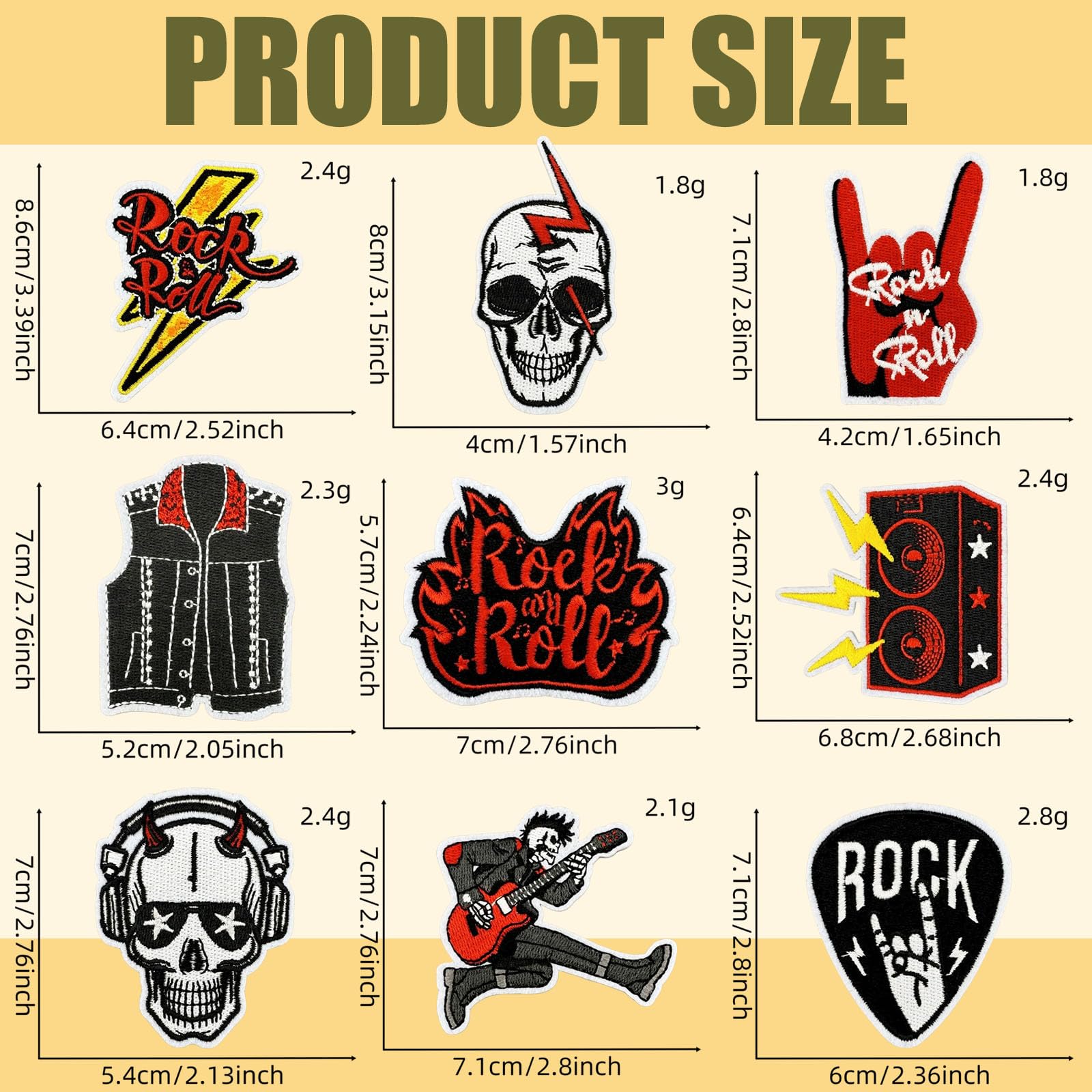 15 Stück Rock Punk Band zum Aufbügeln oder Aufnähen Patch Cartoon Black Music Stickerei Aufnäher Flicken Bügelbilder Aufnäher Patches für Kleidung Rucksäcke DIY Jacke Taschen Hosen Hüte Jeans - 3