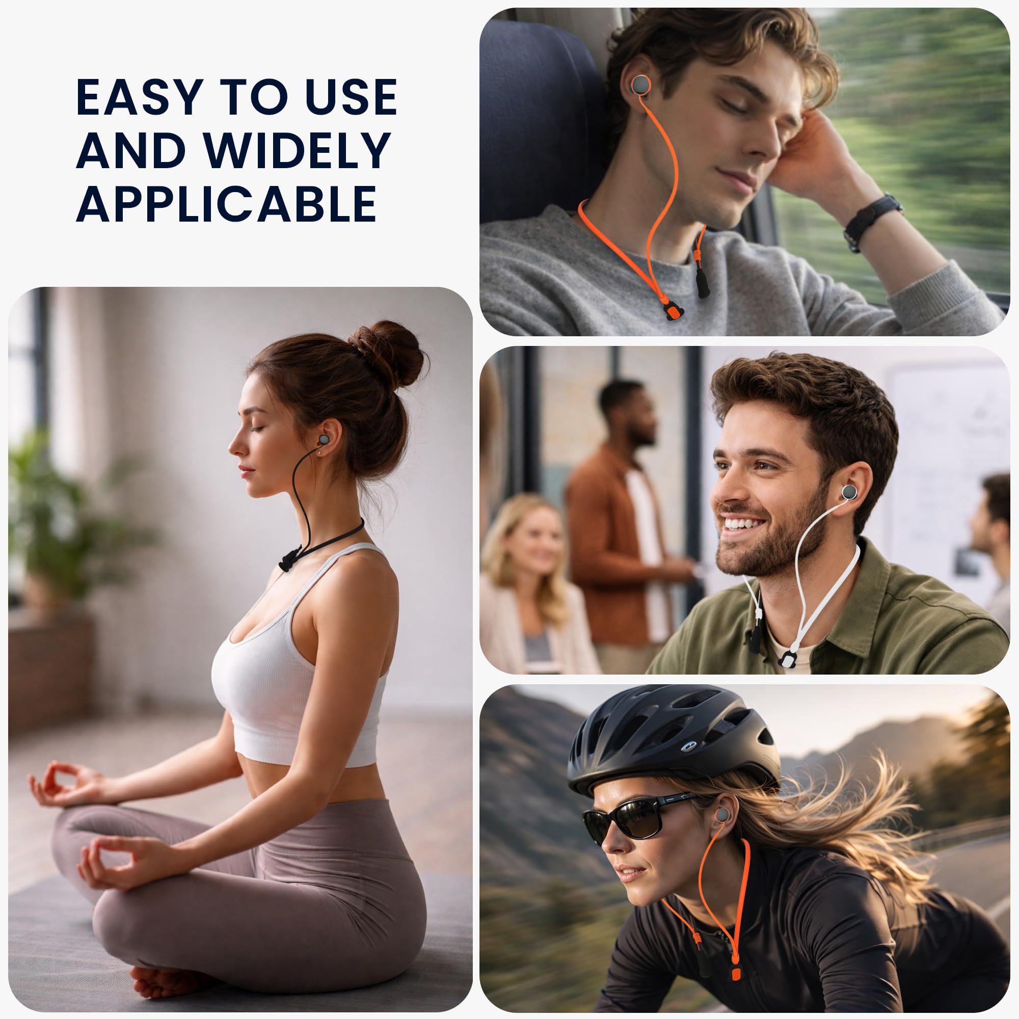 kwmobile silikonowa opaska do Apple Airpods 3/4 / Pro 1 / Pro 2 / Airpods Pro 3 uchwyt do joggingu - pasek na słuchawki douszne - akcesoria do słuchawek - czarno-pomarańczowy