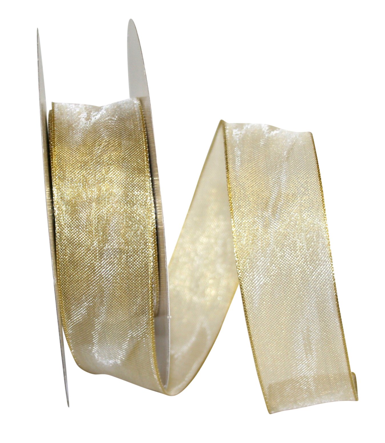Reliant Ribbon Mesh Metallic 2 Wired Edge Band, Gold, 1-1/2 Inch X 50 Yards