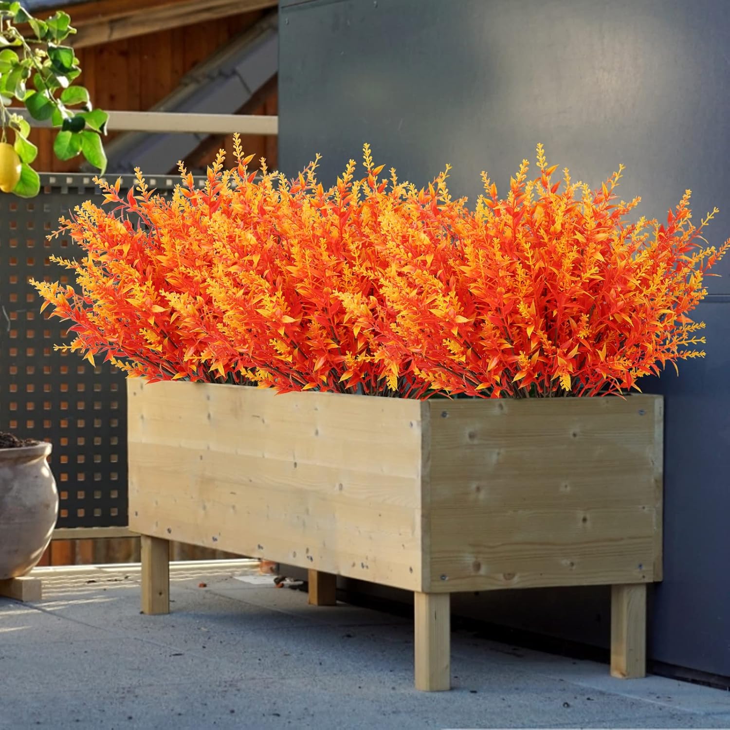 RECUTMS 20 Bundles Artificial Fall Flowers No Fade Faux Autumn Plants, Fake Indoor Outdoor Greenery for Thanksgiving Christmas Wedding Party Home Garden Fireplace Décor(Gold) - Image 7