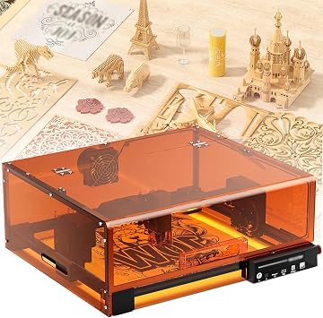 Intelligent Offline Laser Cutter with 0.01mm High Precision, 7000mm/min High-Speed, Enclosed Laser Cutter, CNC Engraving Machine 11.8 x 11.8in Engraving Area