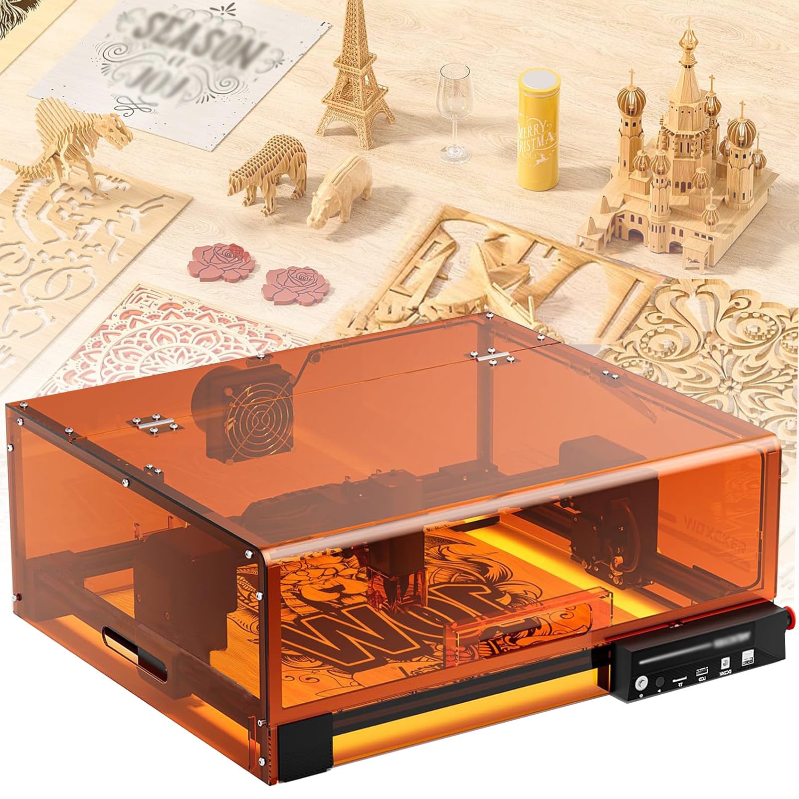 Taglierina Laser Offline Intelligente Con Alta Precisione Da 0,01mm, Alta Velocità Da 7000mm/Min, Taglierina Laser Chiusa, Macchina Per Incisione Cnc, Area Di Incisione Di 11,8 X 11,8Pollici