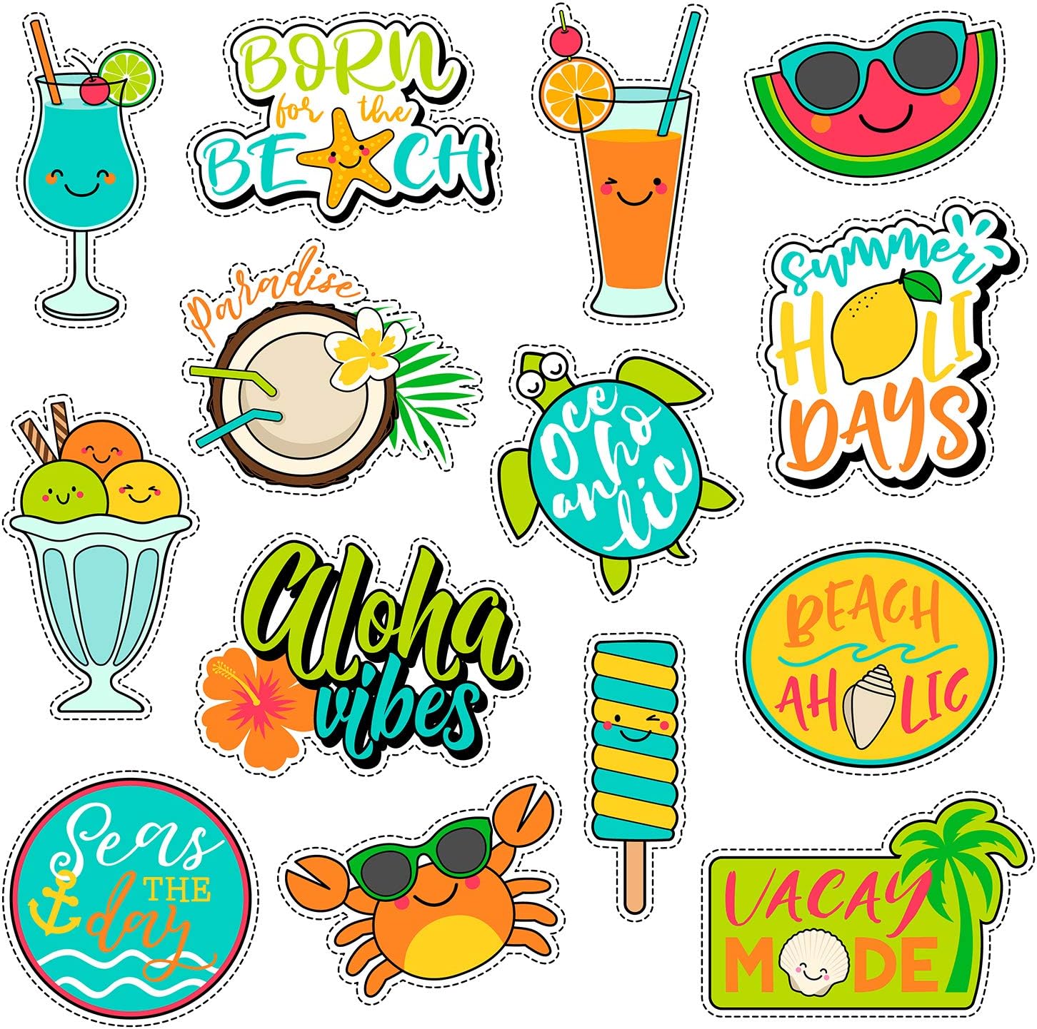 Vsco Stickers for Water Bottles[14PCS], Laptops Sticker for Teens Vsco Girl Meme Stuff, Cute Peppa Aesthetic Trendy Waterproof Vinyl Decal for Hydro Flask Waterbottles Hydroflasks Skateboard Outdoor