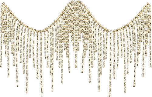 Cinturón de flecos de diamantes de imitación con diamantes de imitación, adorno de flecos de diamantes de imitación, cadena de borla para accesorios