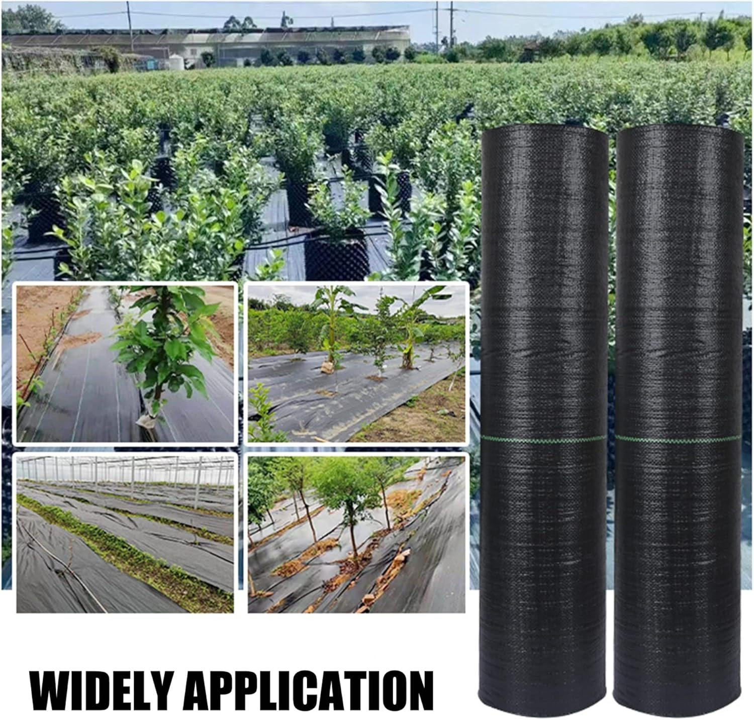 PP Woven Weed Barrier Landscape Fabric, High Permeability Ground Cover Weed Cloth for Commercial Greenhouse, Yard, Garden Barrier/Black / 0.4X200m