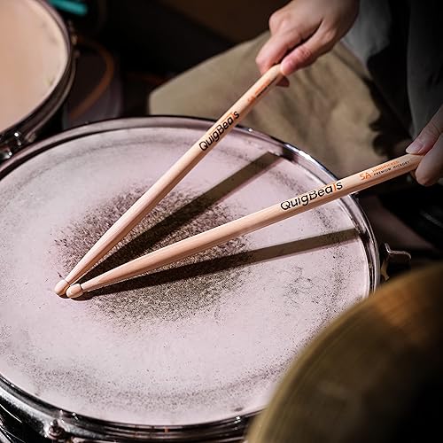 Miniatura 4 de QuigBeats - Baquetas de nogal 7A de alta calidad, baquetas a juego para adultos y niños, 1 par, A