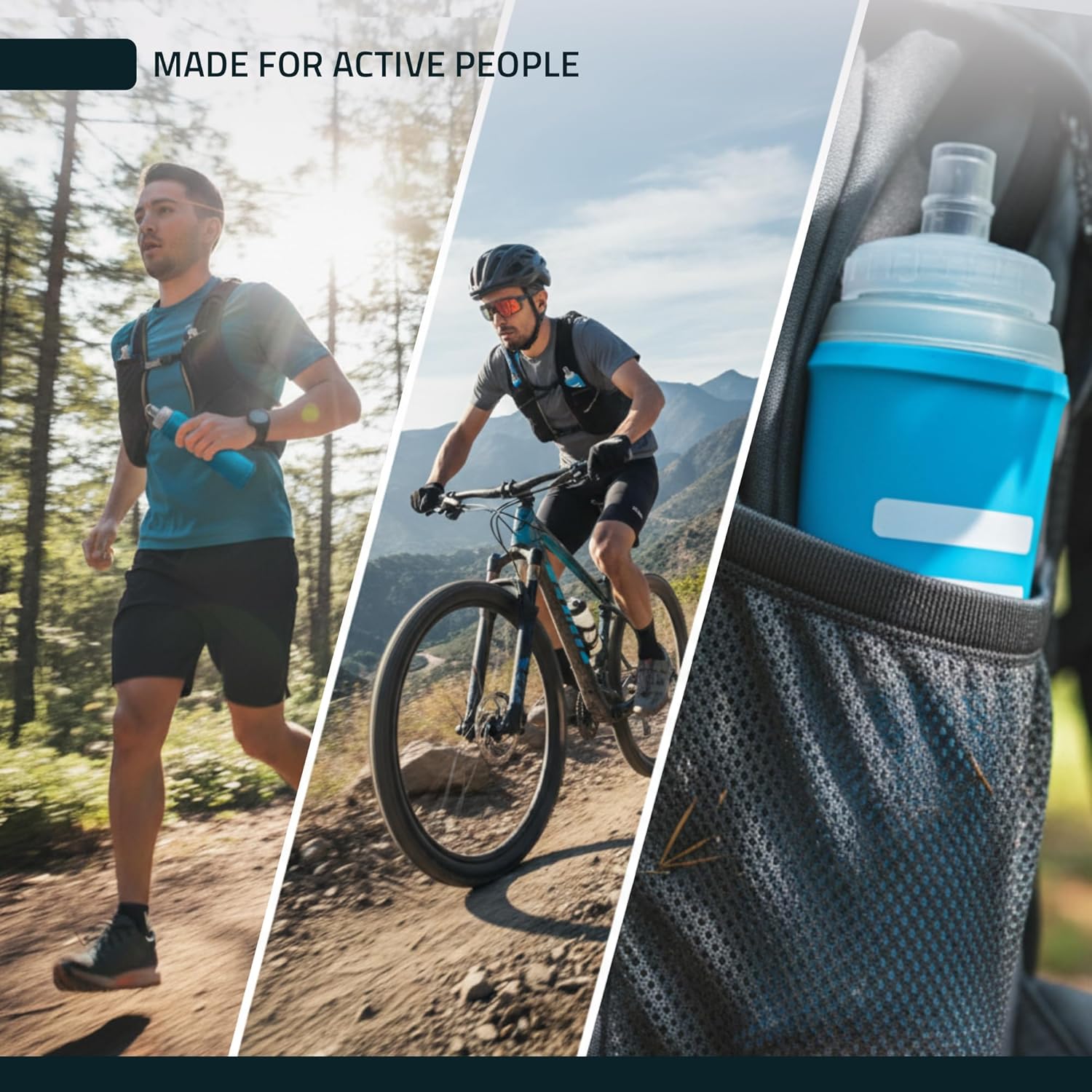 FITLY Soft Flask - Shrink As You Drink Soft Water Bottle for Hydration Pack - Folding Water Bottle Ideal for Running, Hiking, Cycling, Climbing & Rigorous Activity - Image 7