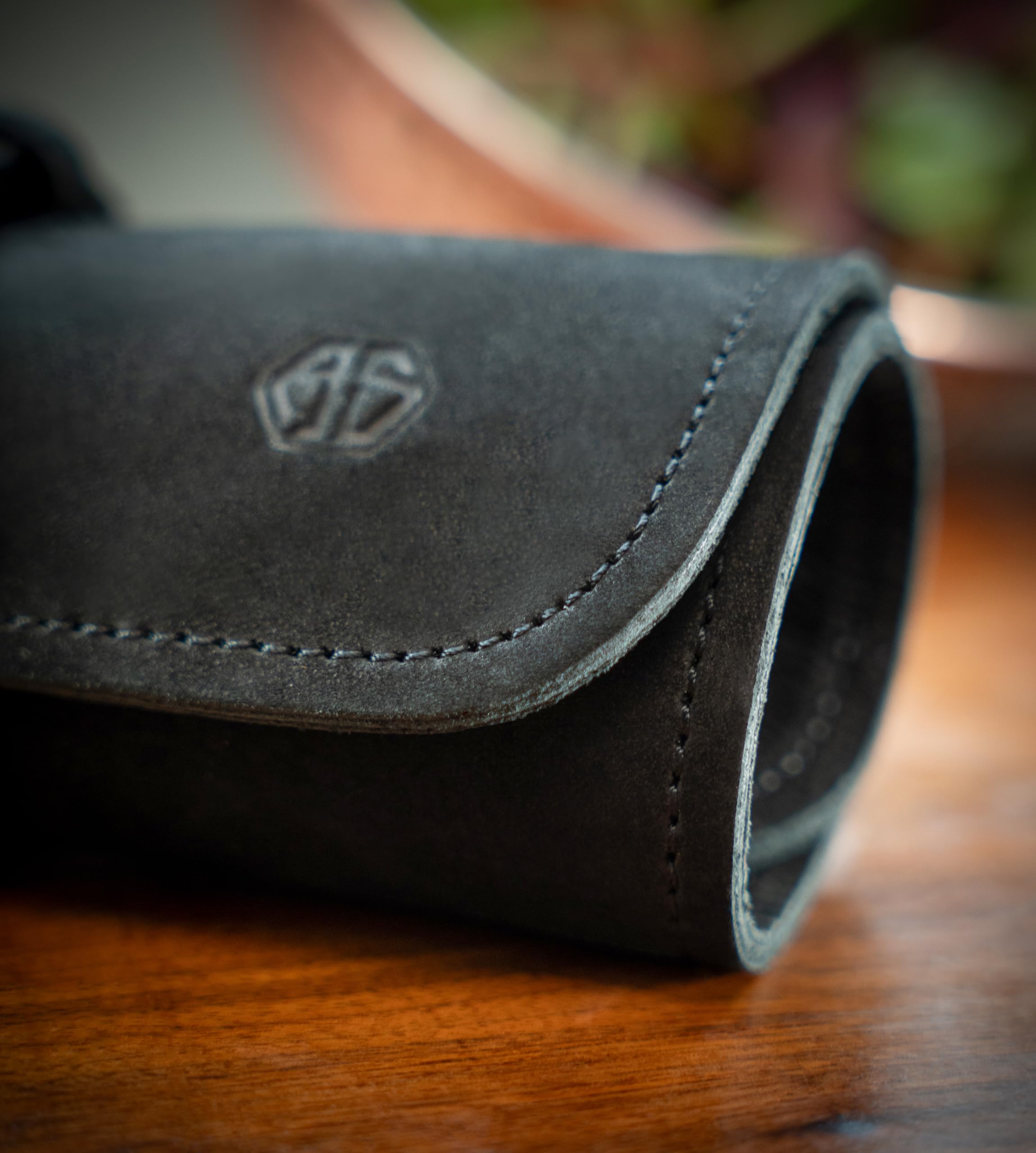 Angus Stoke Sam - Funda de Piel para Cuchillos de Cocinero (Piel, tamaño Grande), diseño de Bolsa